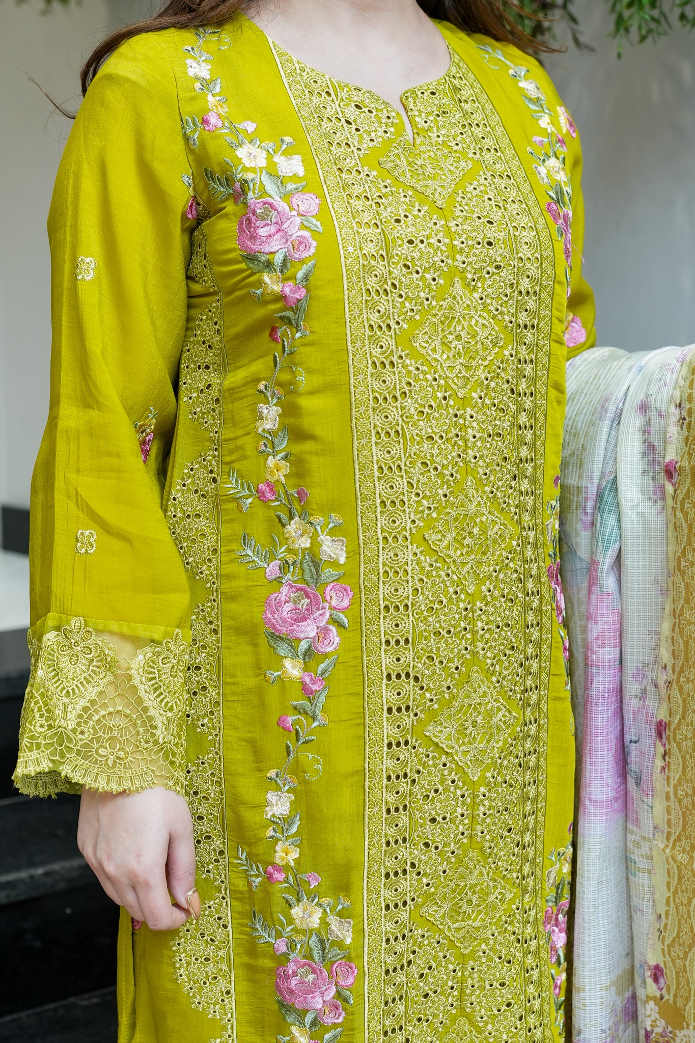 Vrindah Schiffli Suit Set