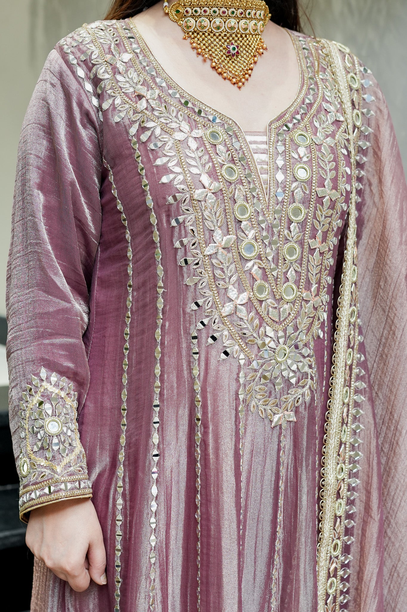 Yuvisha Gotta Detailing Anarkali with Dupatta