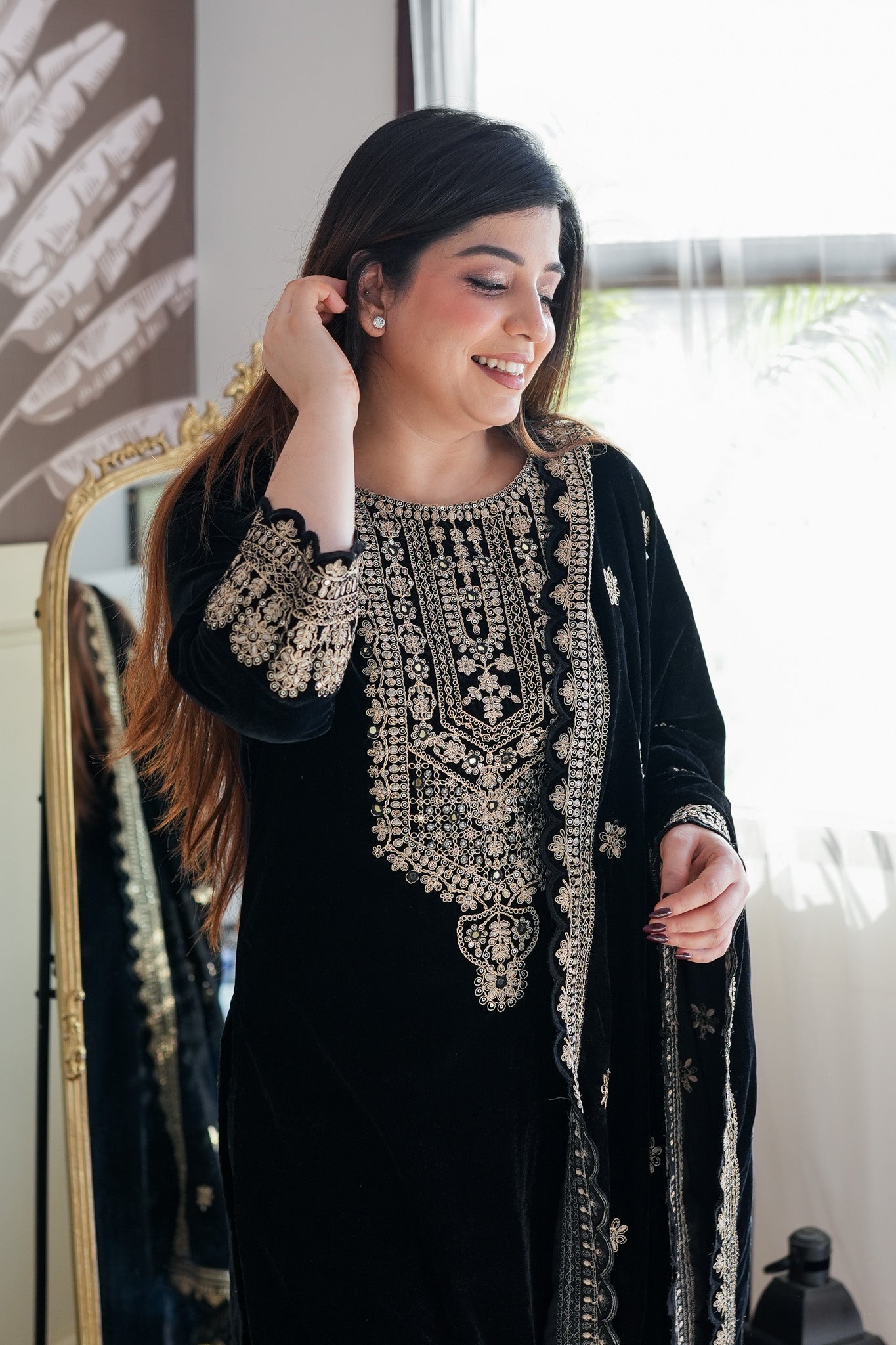 Neeti Black Embroidered Suit Set