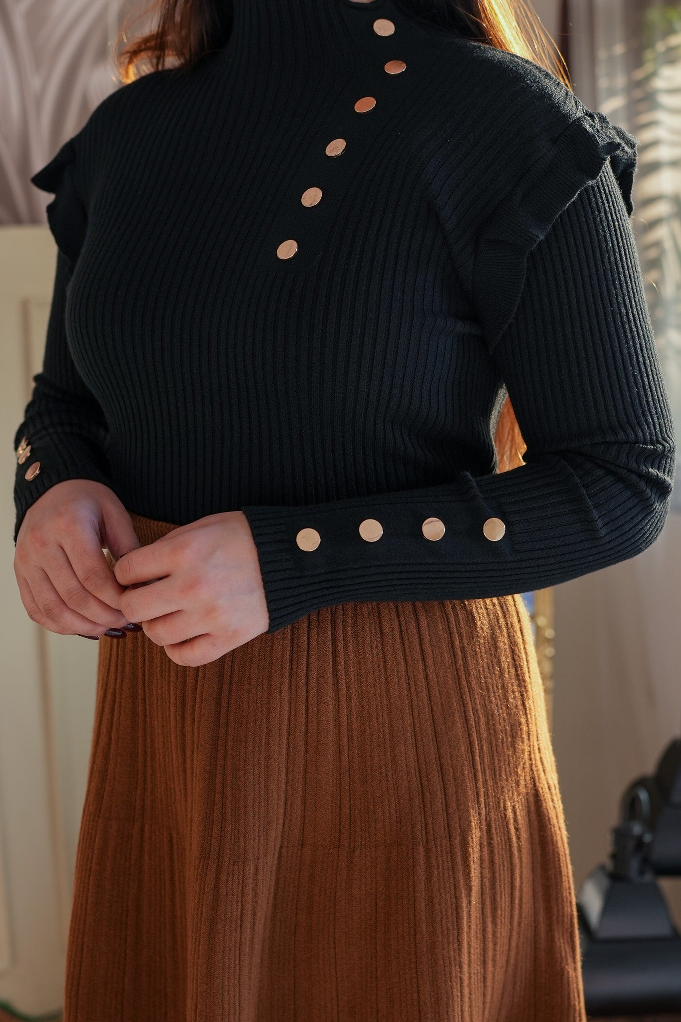 Zolo Knitted Button Up Top