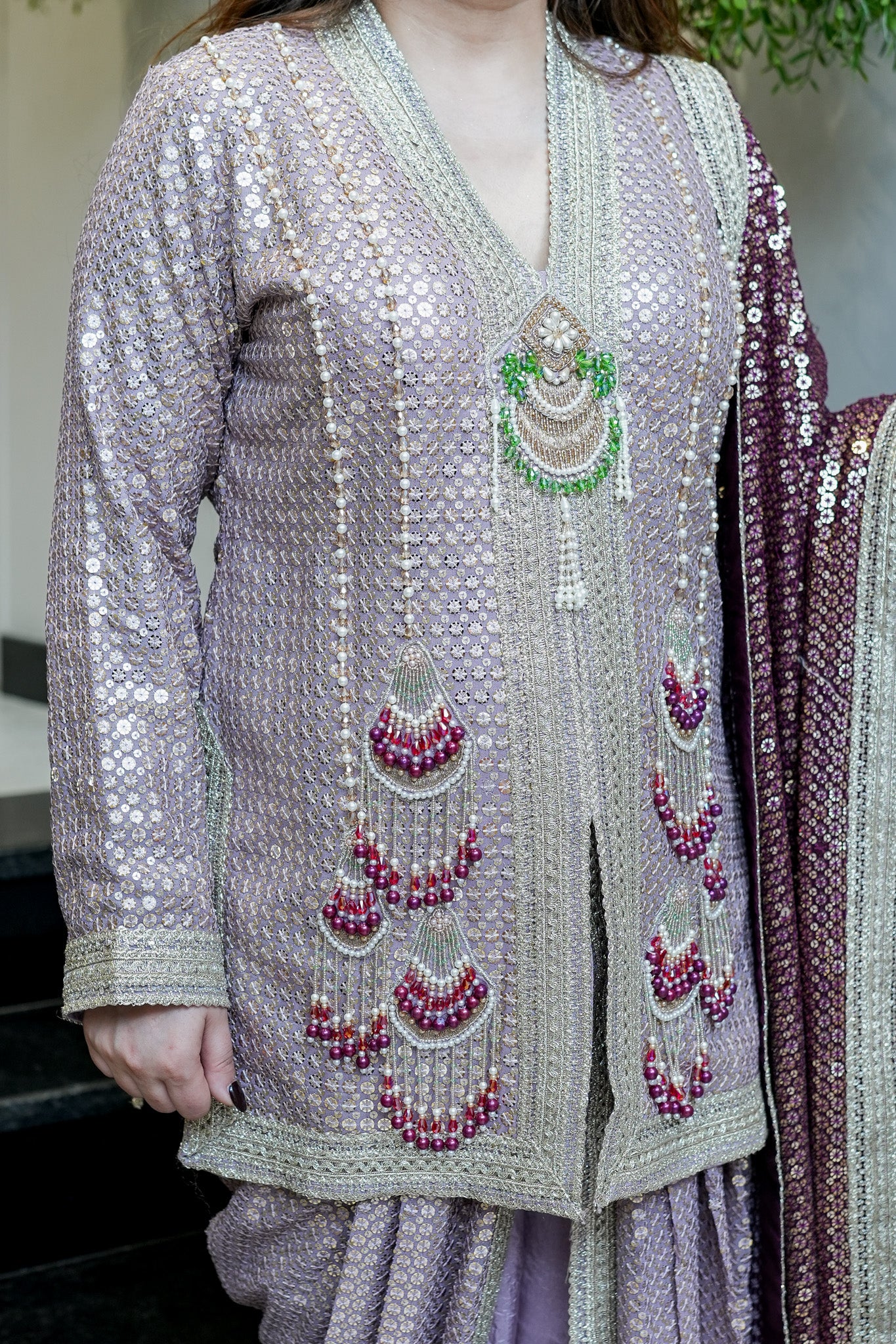 Aqsa Embroidred Luxe Suit Set