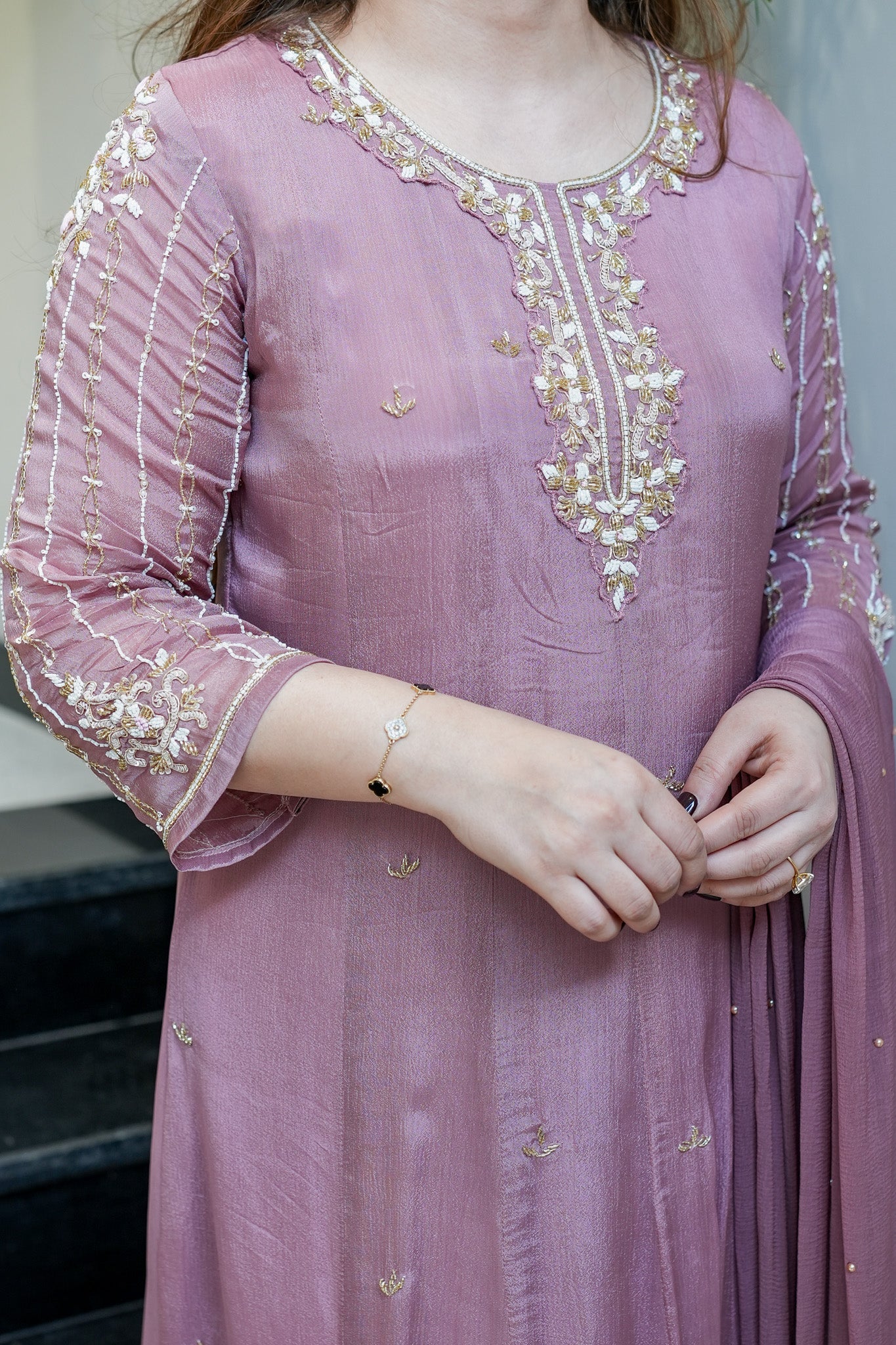 Hoor Embroidered Anarkali Suit Set