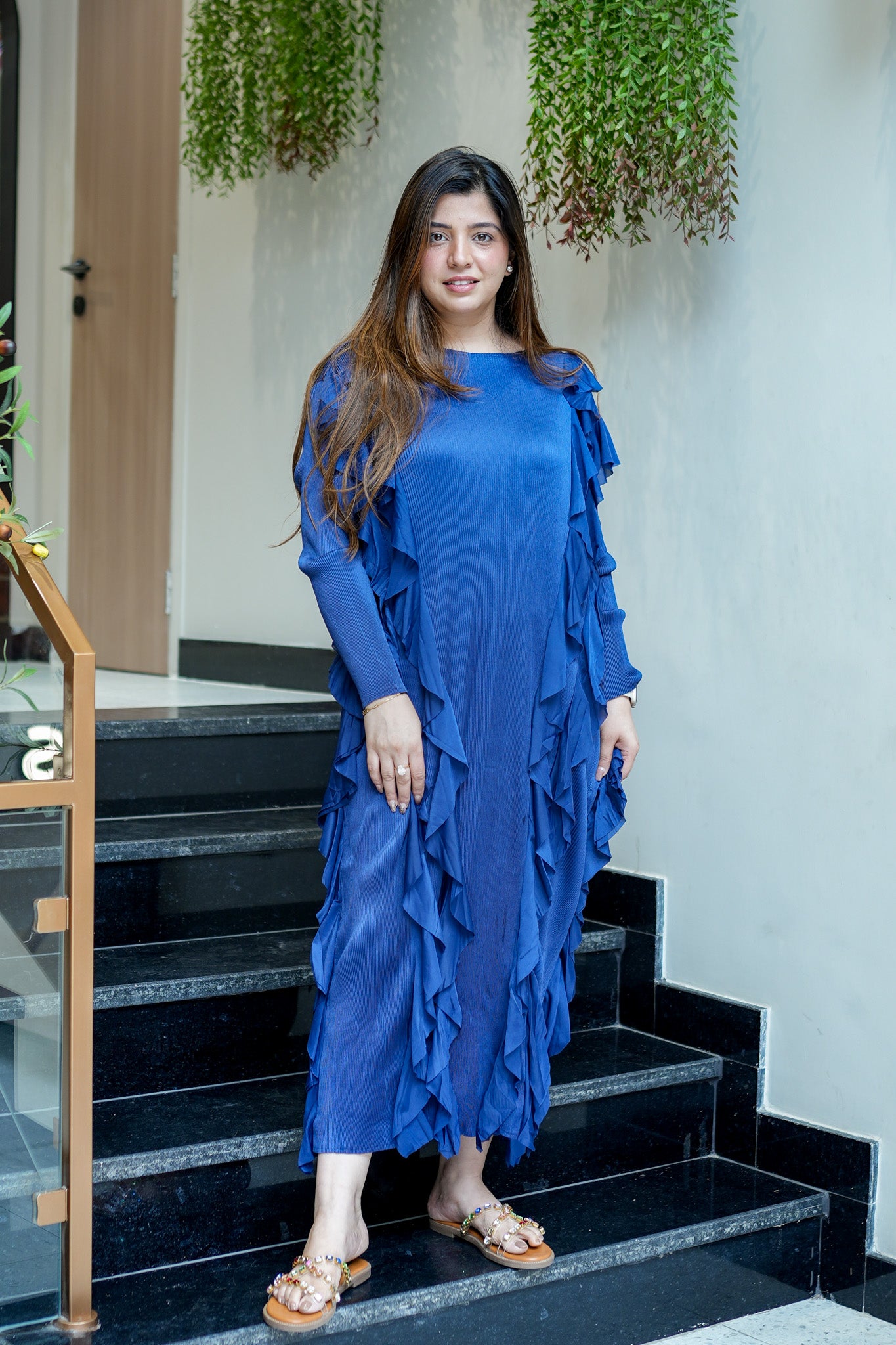 Cleo Pleated Frill Dress