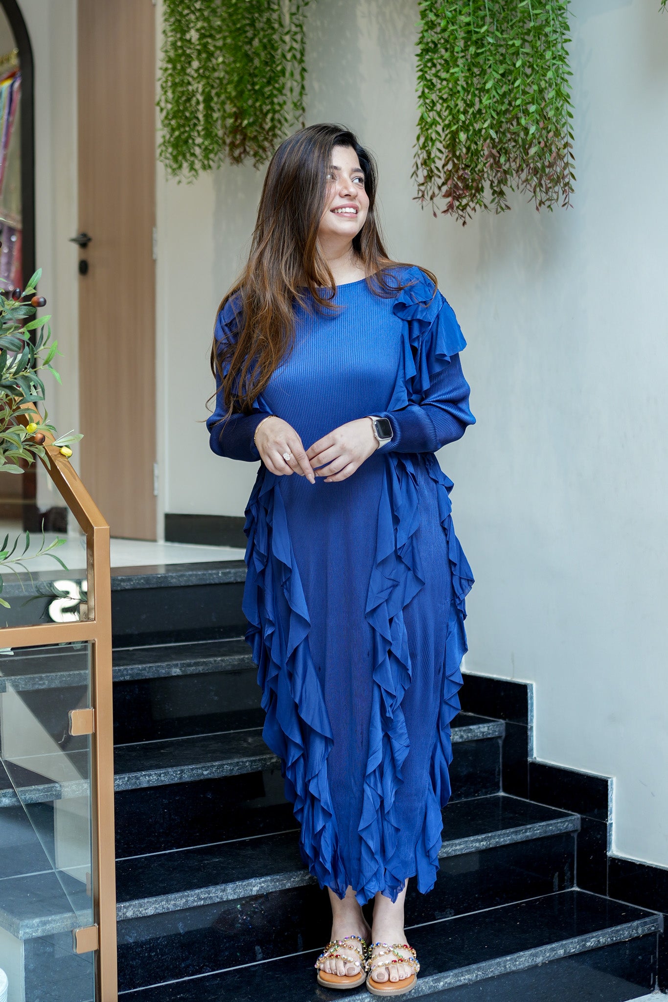 Cleo Pleated Frill Dress