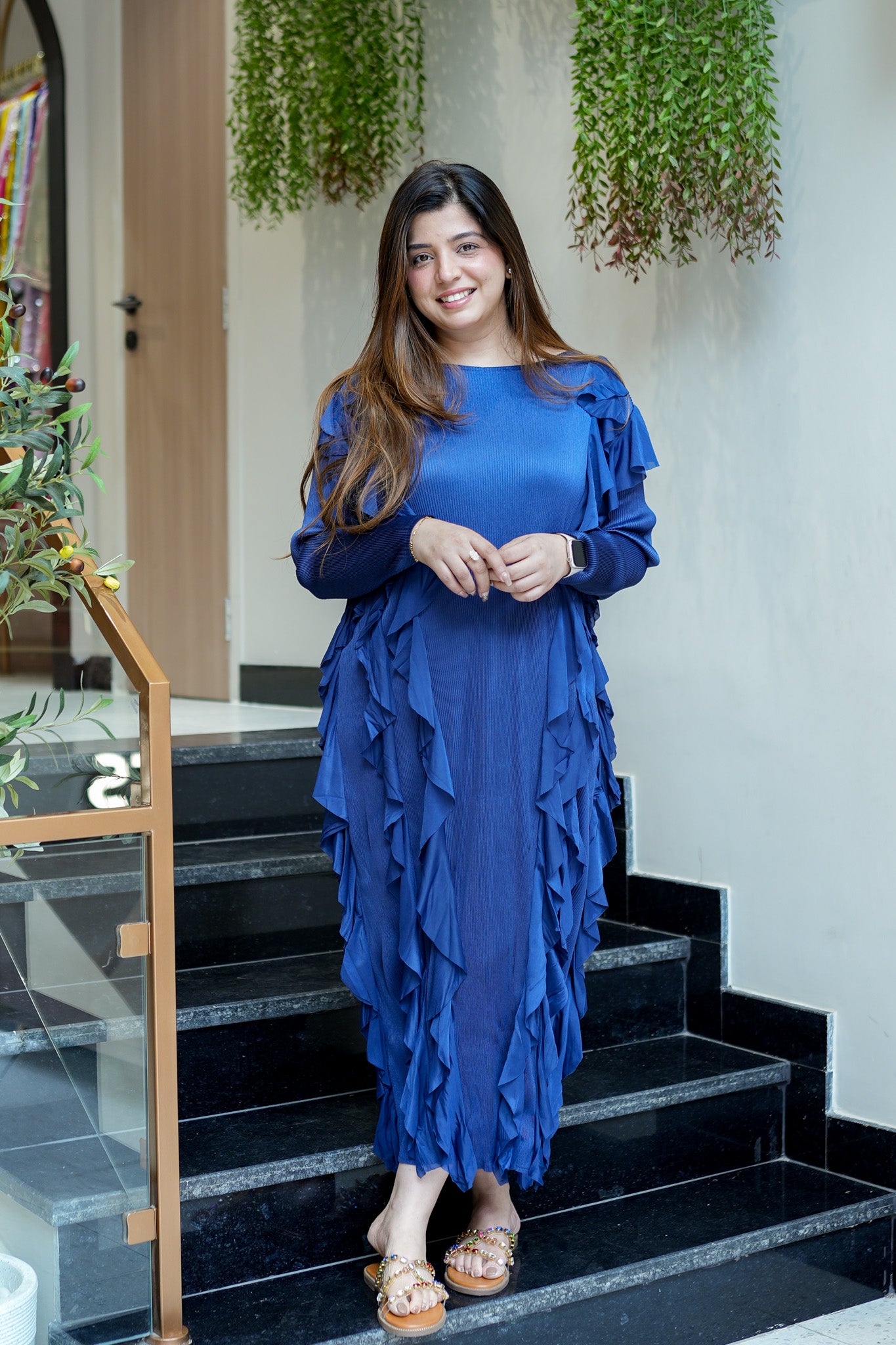 Cleo Pleated Frill Dress