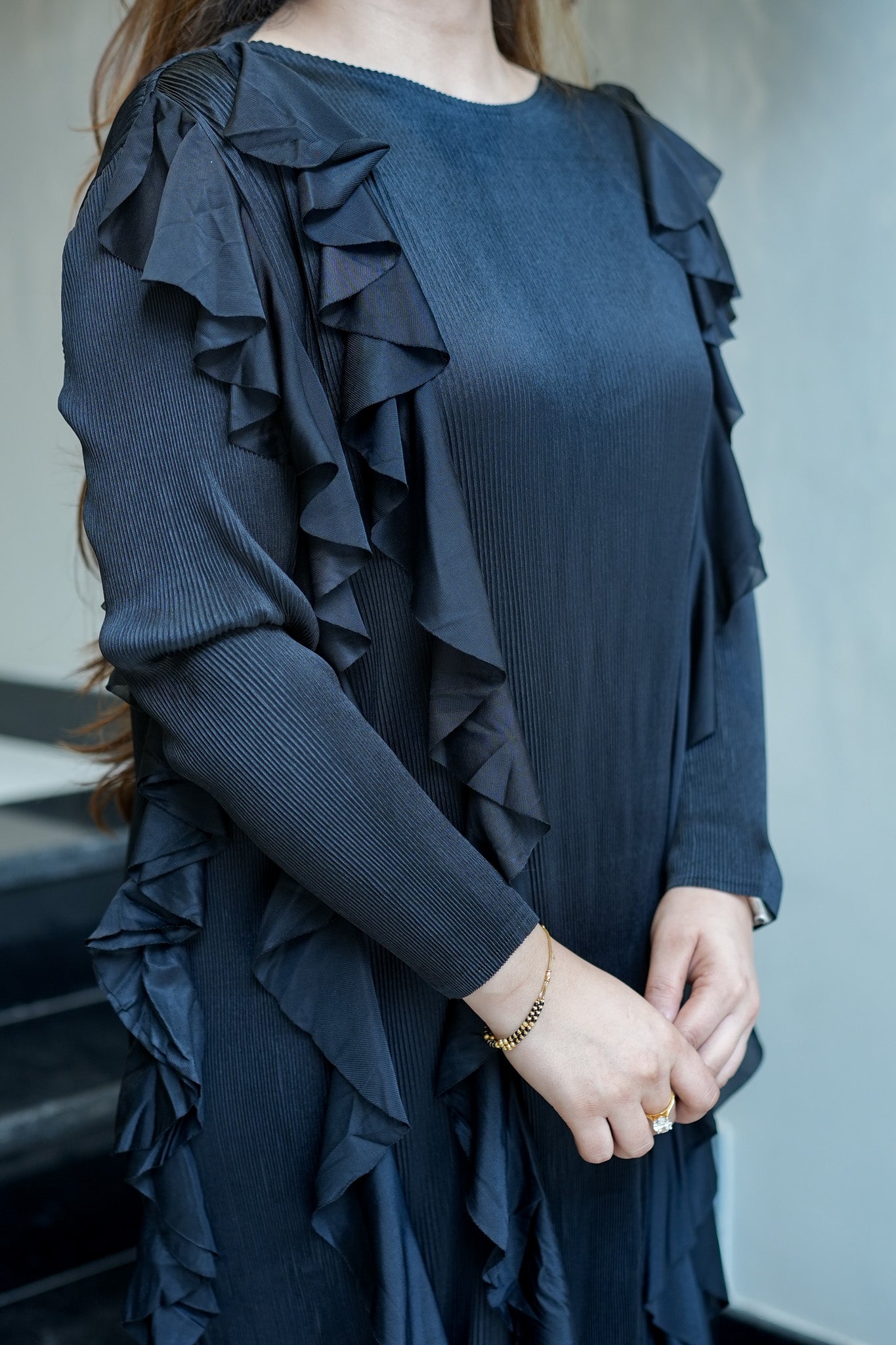 Cleo Pleated Frill Dress