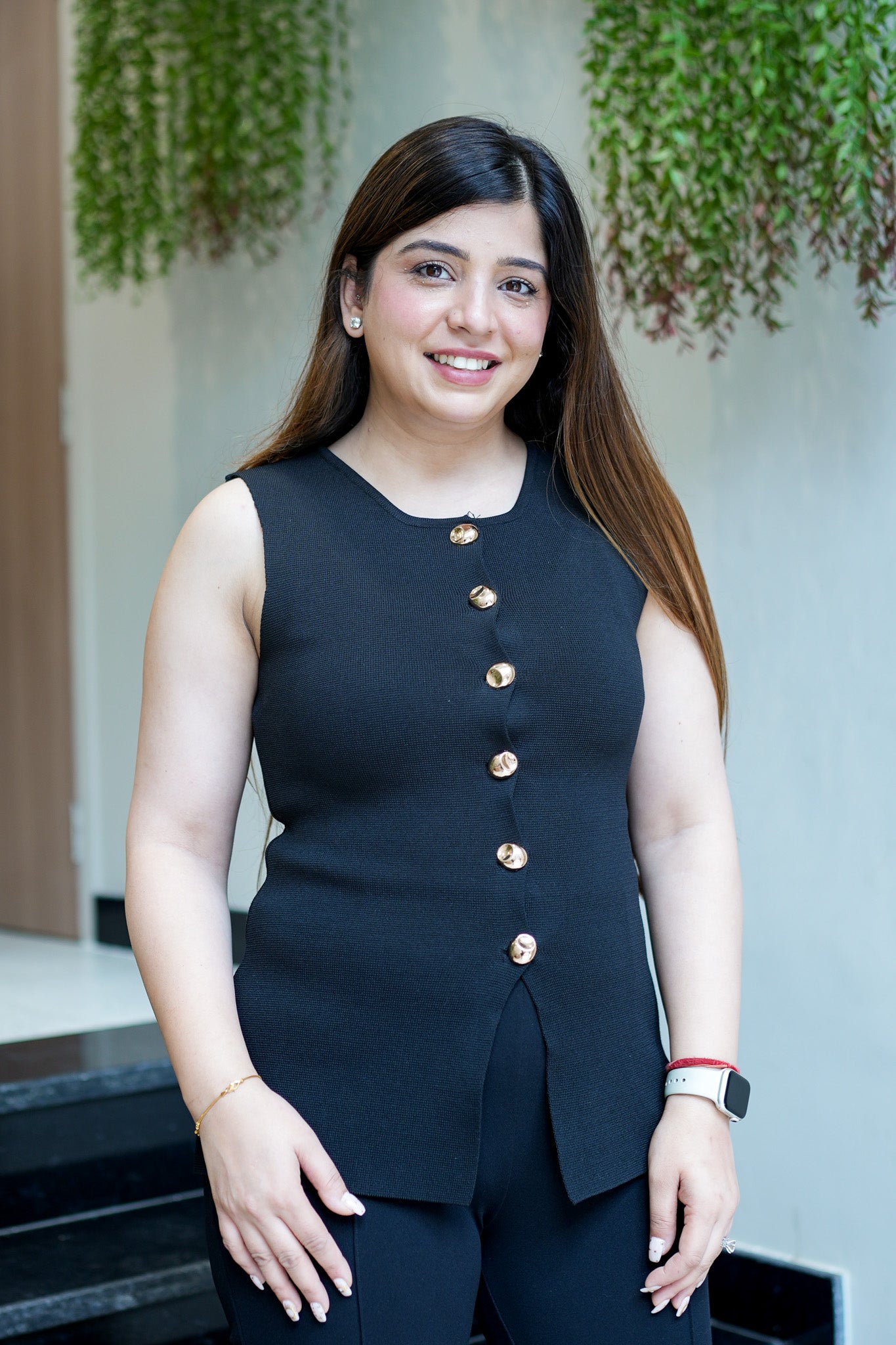 Pixi Button Embellished Vest Top