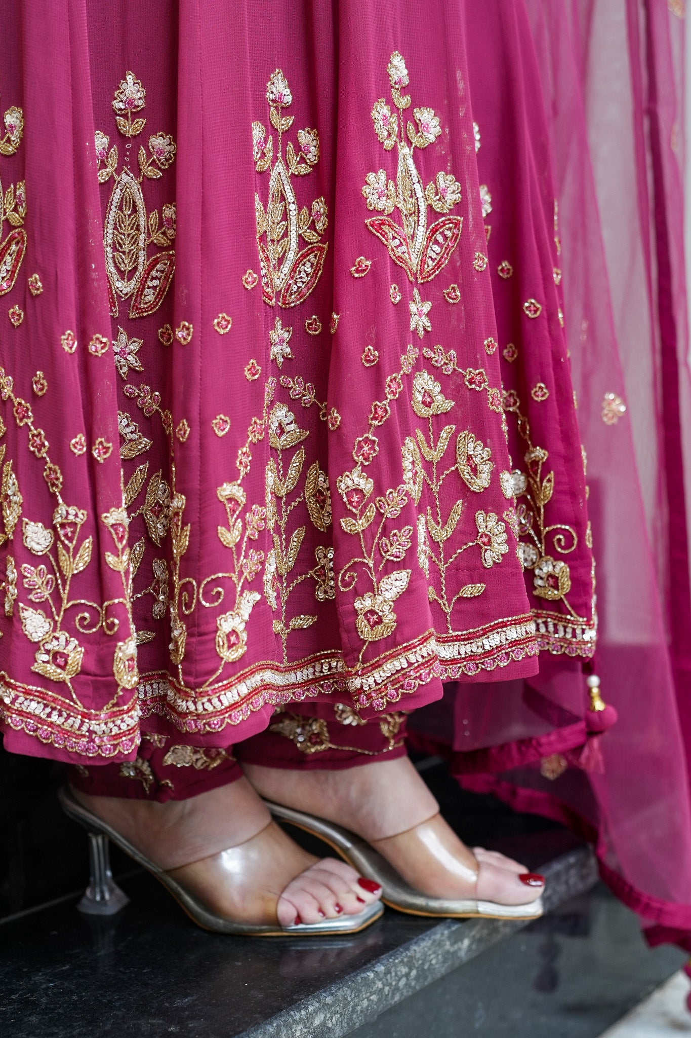 Reva Hand Embroidered Anarkali Set