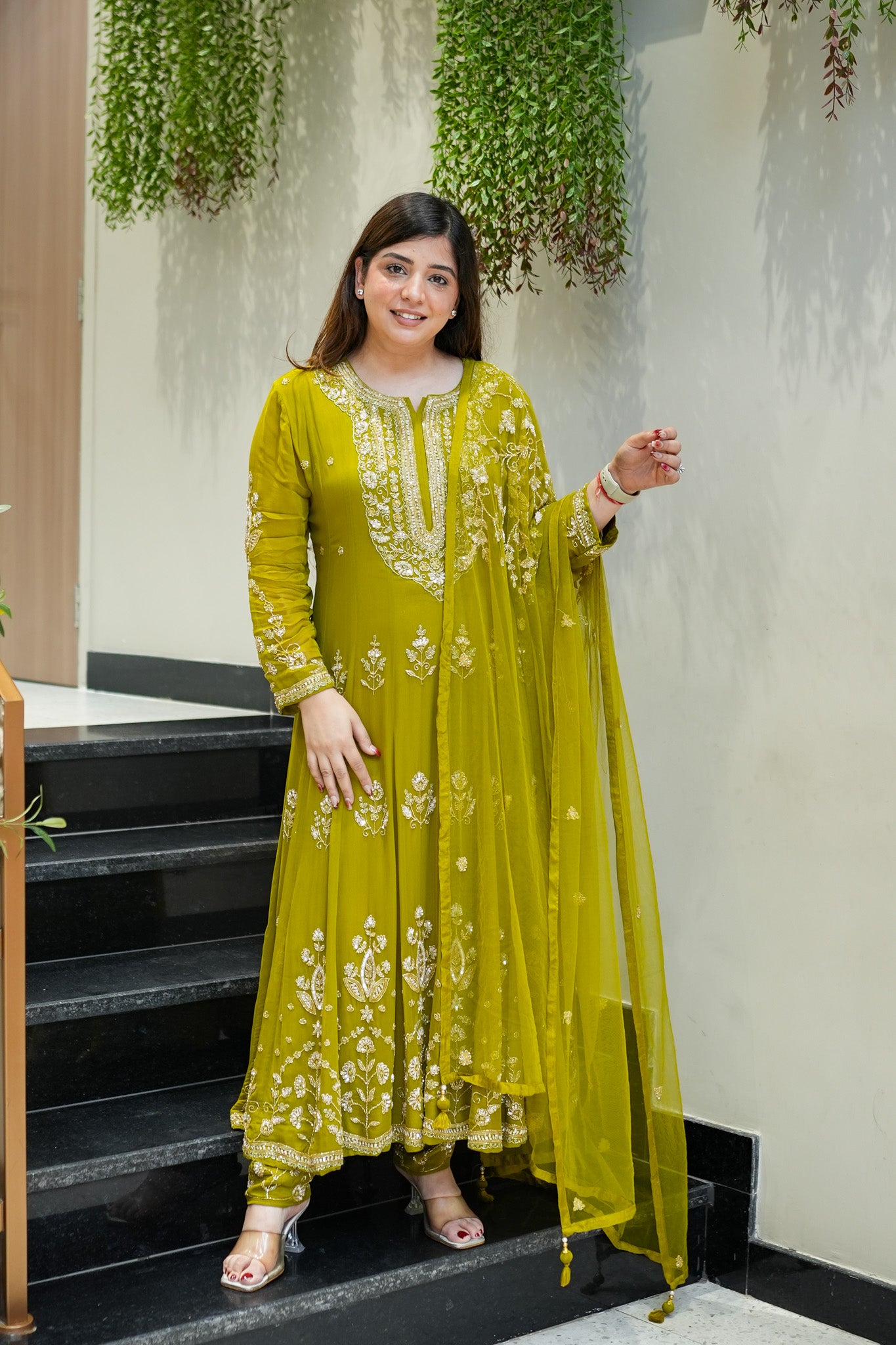 Reva Hand Embroidered Anarkali Set