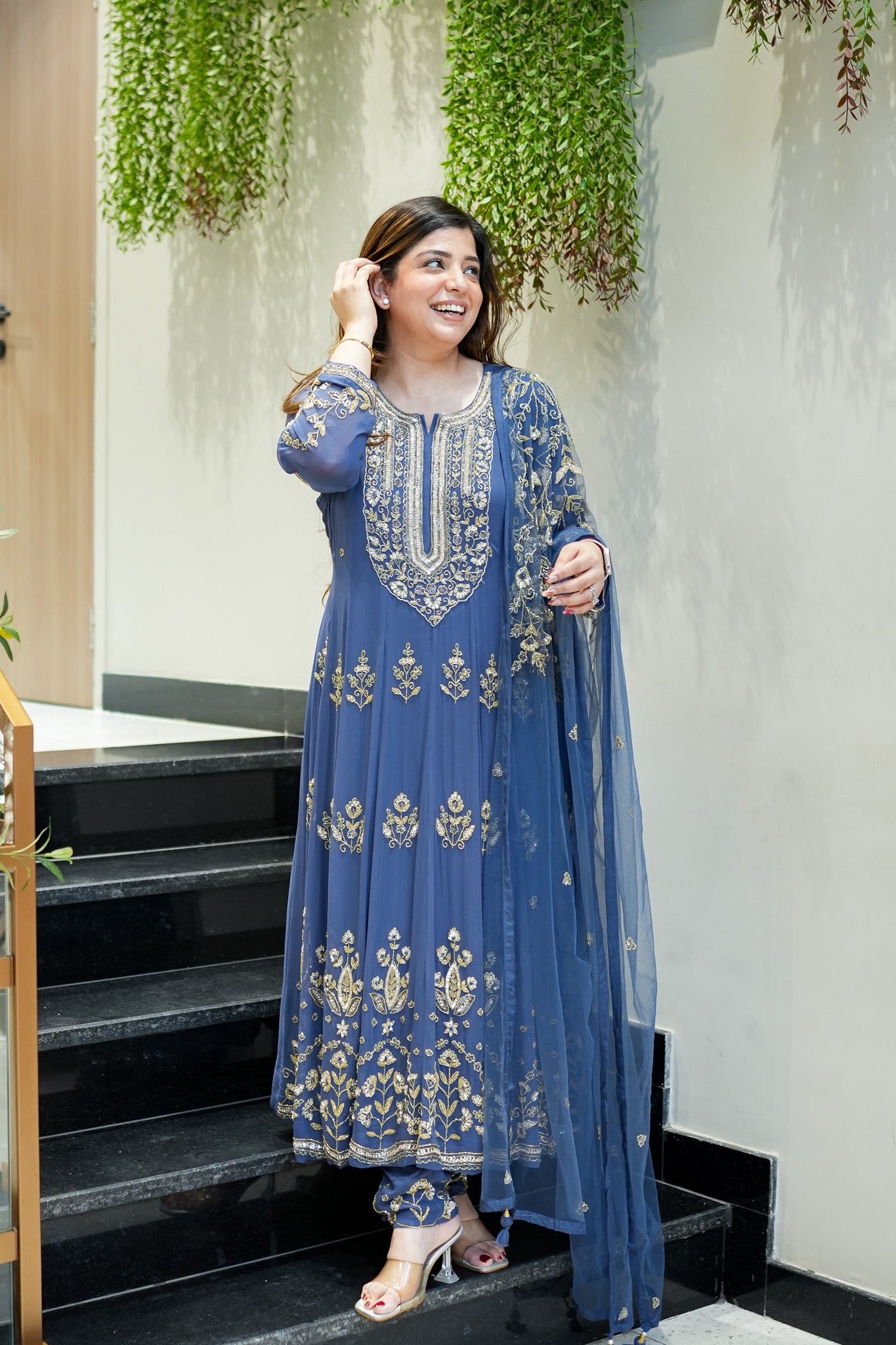 Reva Hand Embroidered Anarkali Set