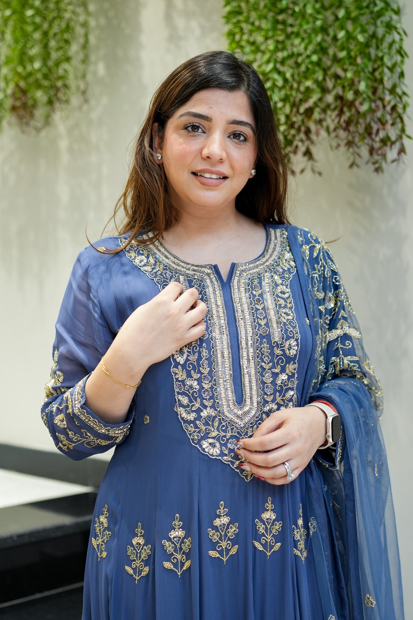 Reva Hand Embroidered Anarkali Set