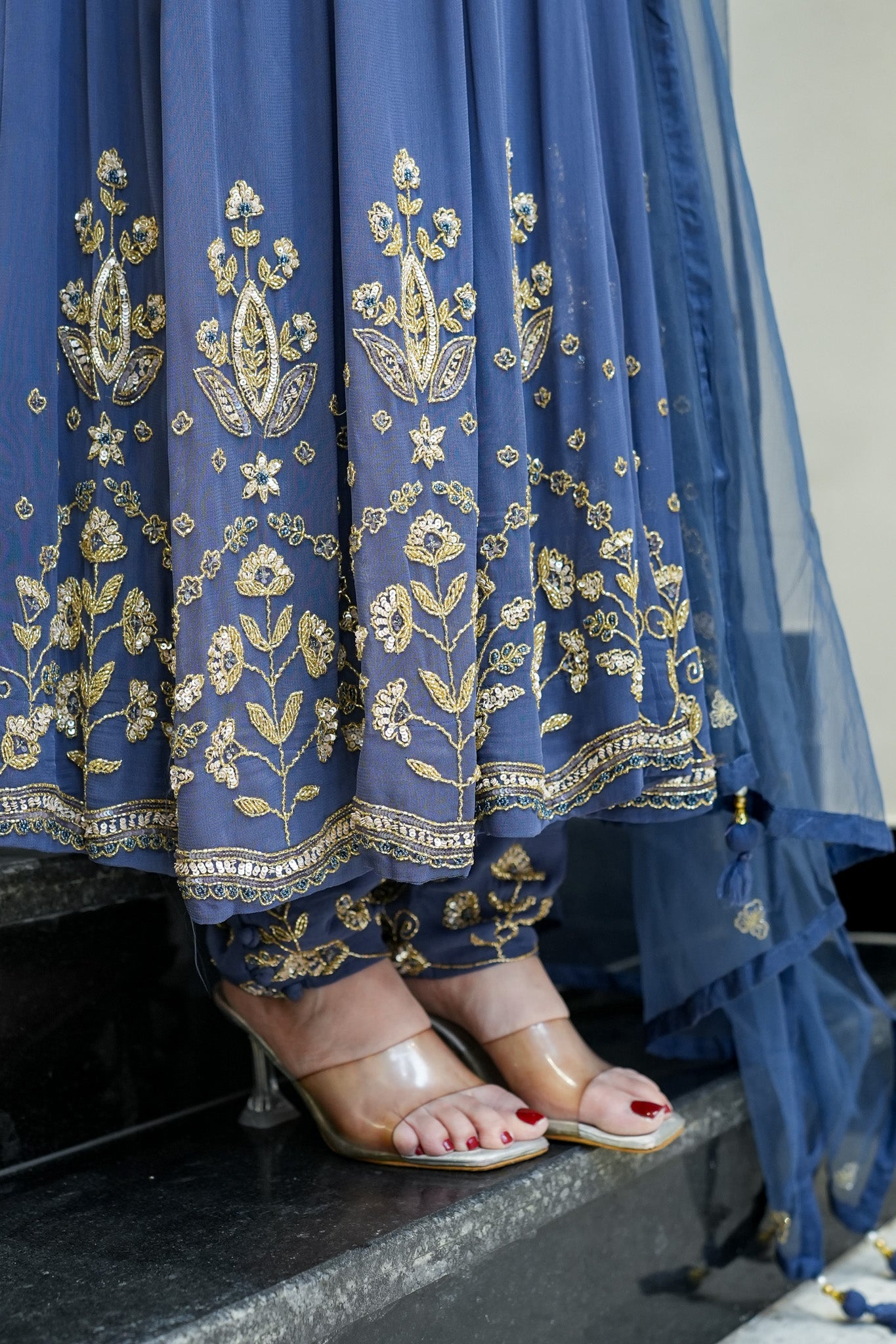 Reva Hand Embroidered Anarkali Set