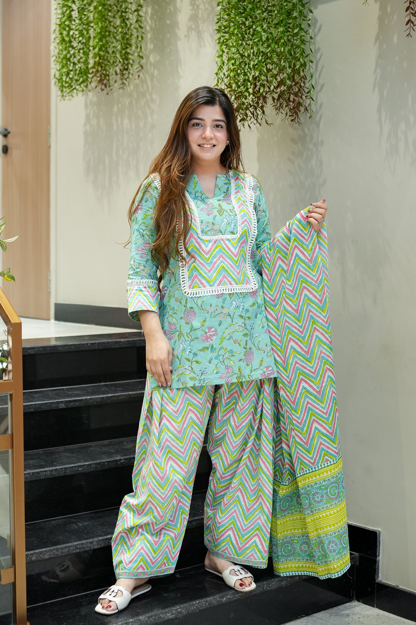 Basma Printed Farshi Salwar Set