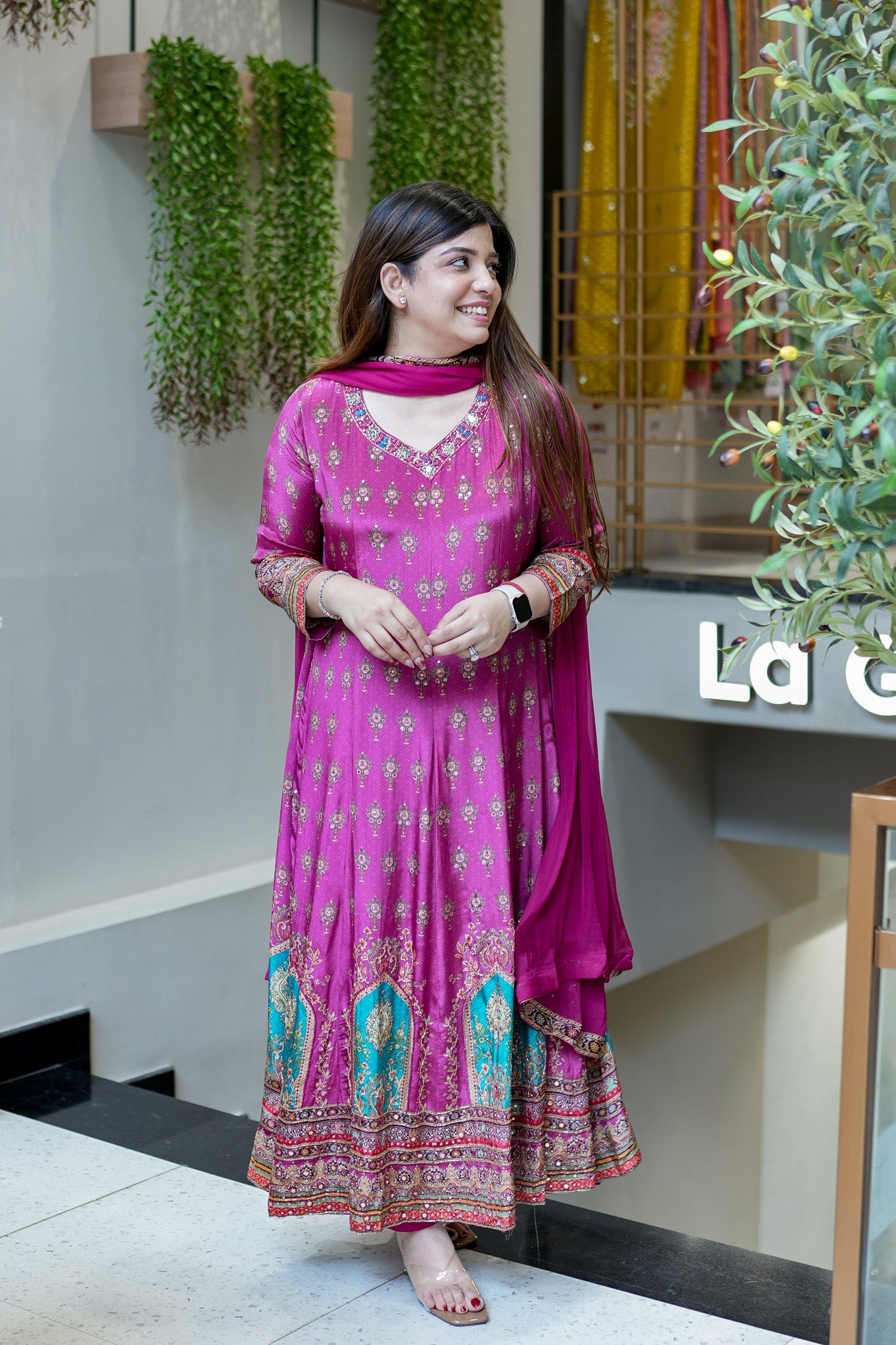 Ryna Digital Print Anarkali Suit Set