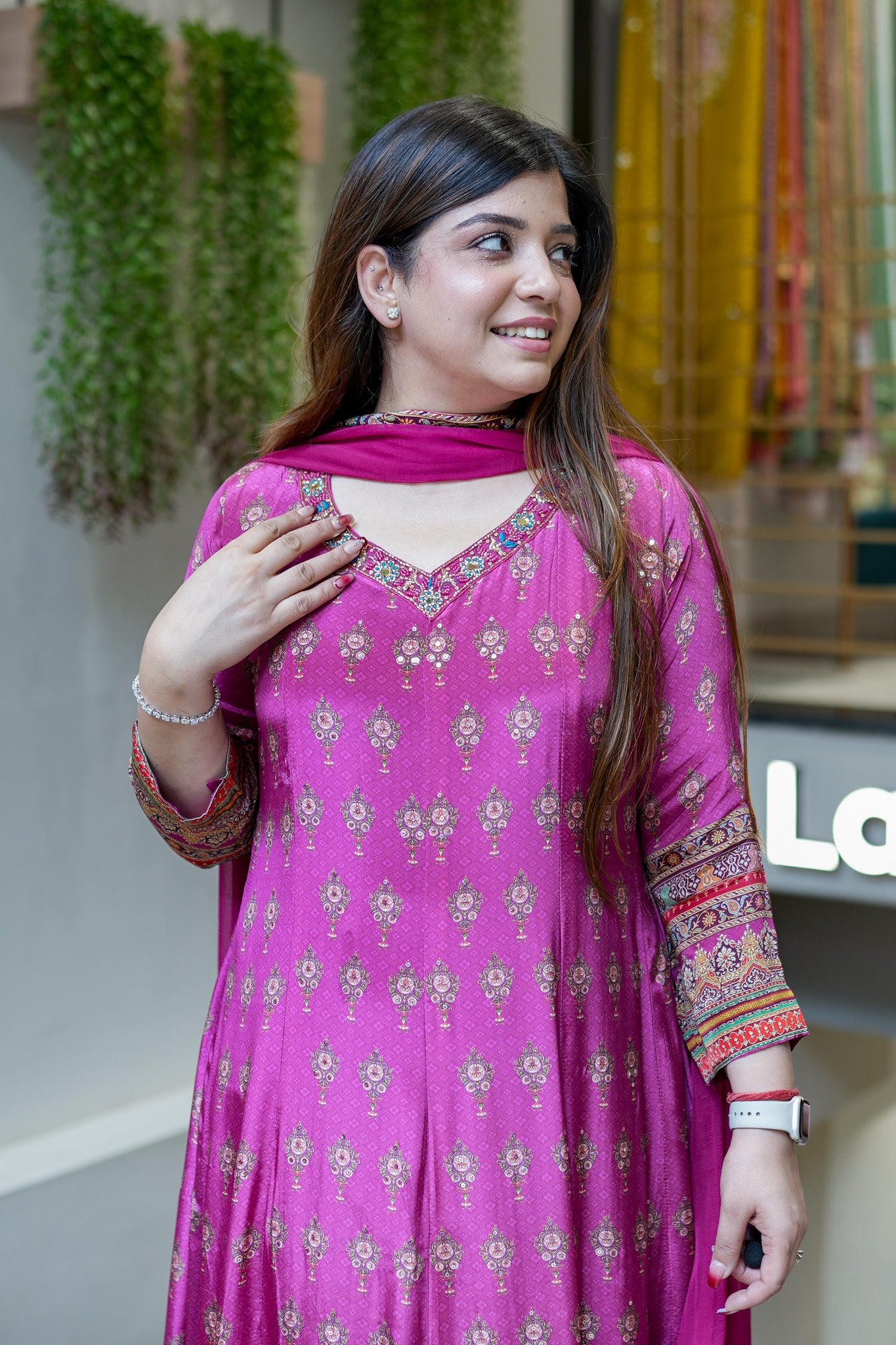 Ryna Digital Print Anarkali Suit Set