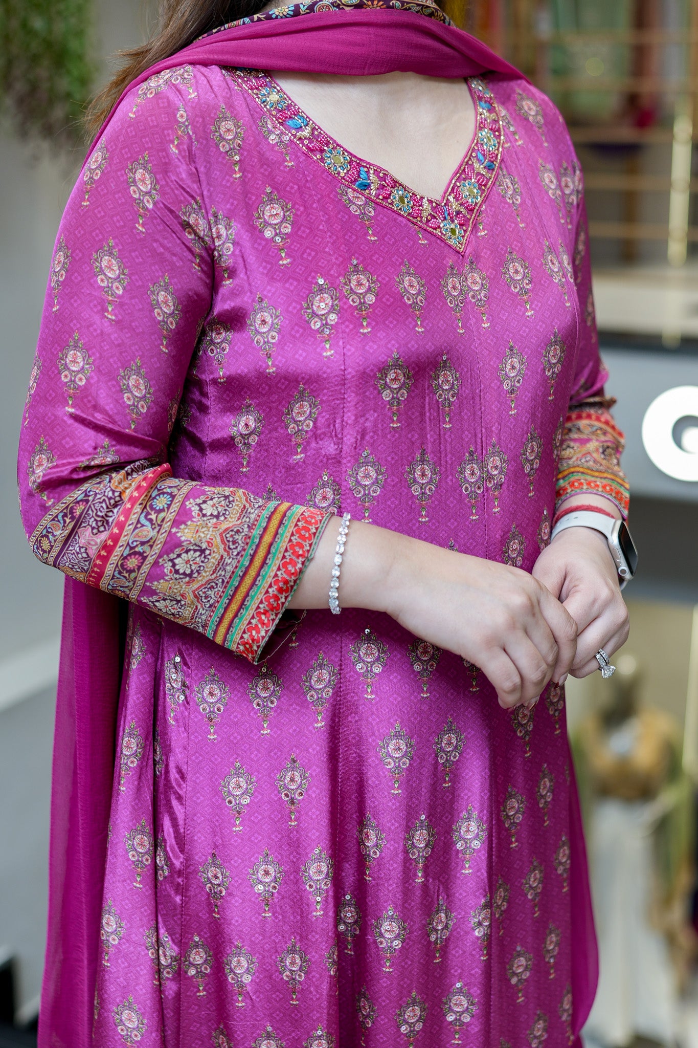 Ryna Digital Print Anarkali Suit Set