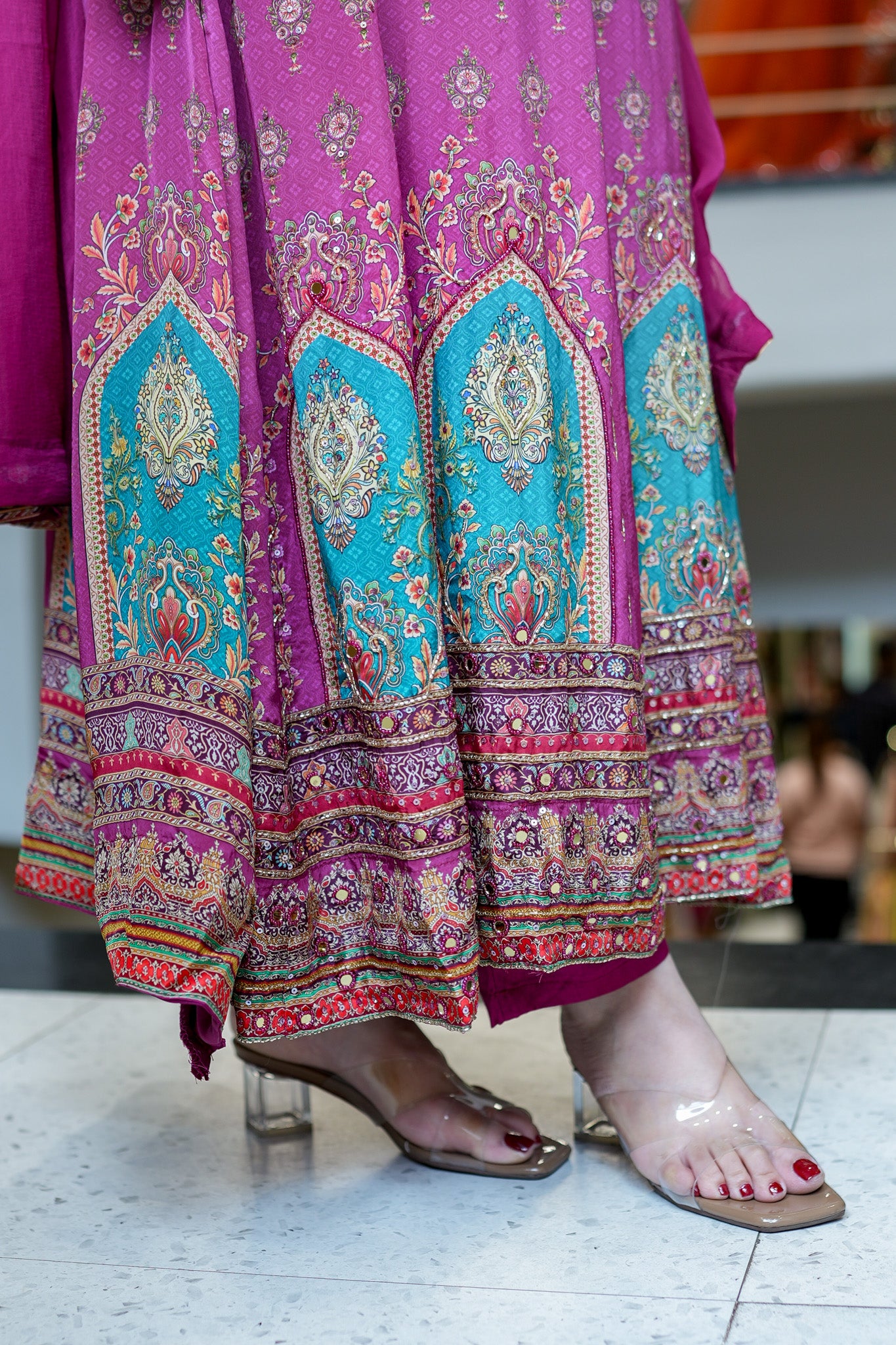 Ryna Digital Print Anarkali Suit Set