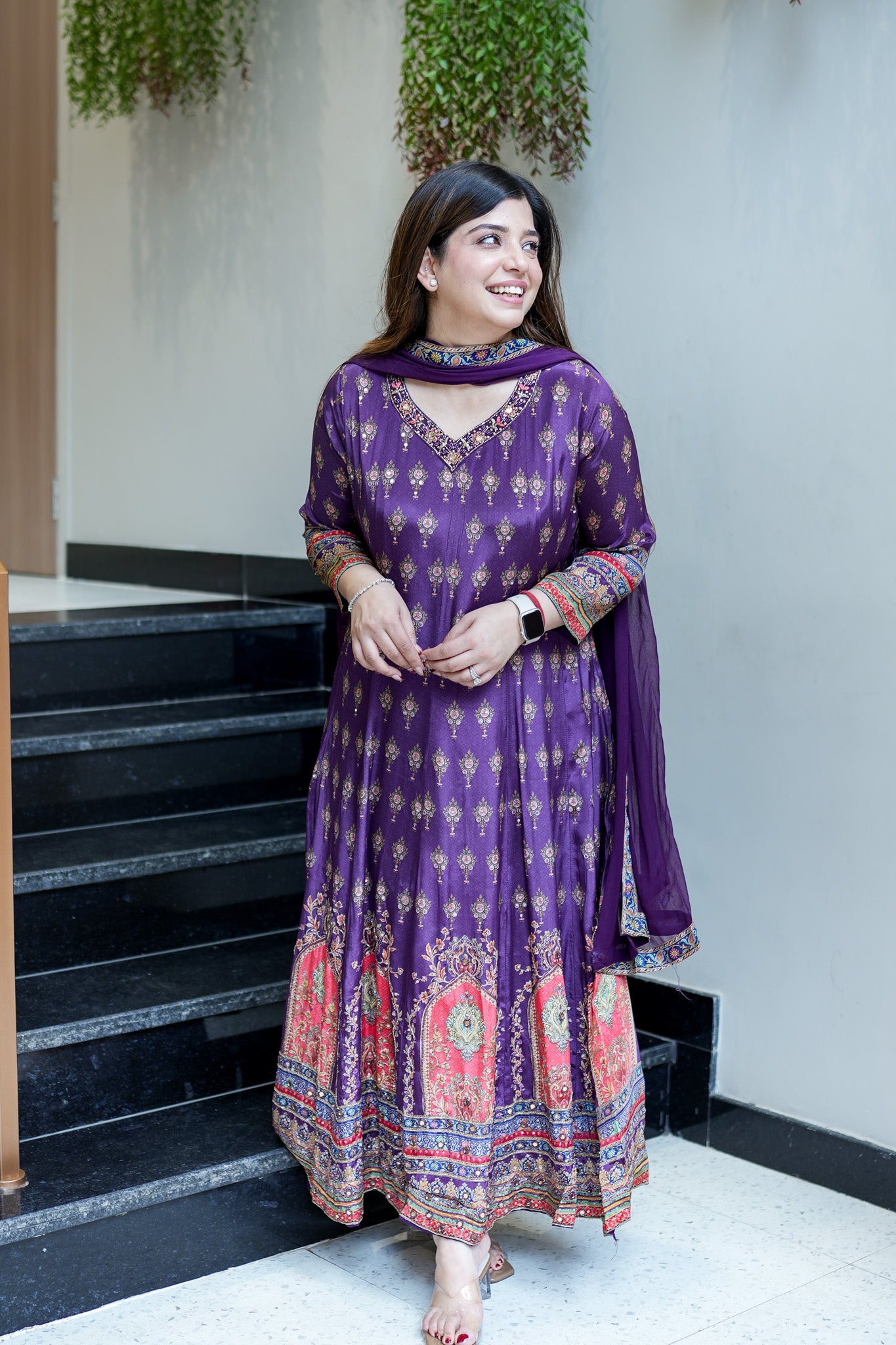 Ryna Digital Print Anarkali Suit Set