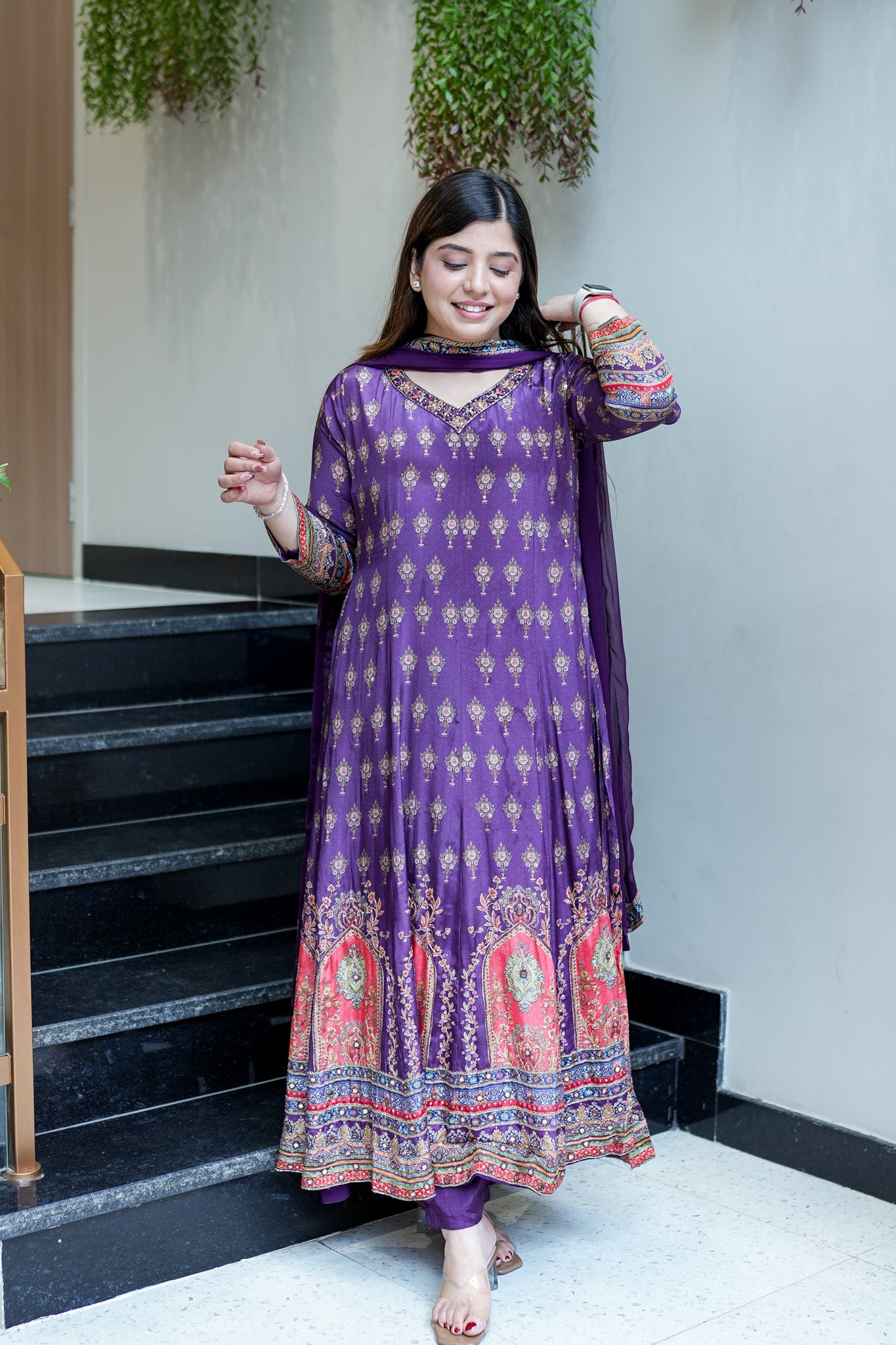Ryna Digital Print Anarkali Suit Set