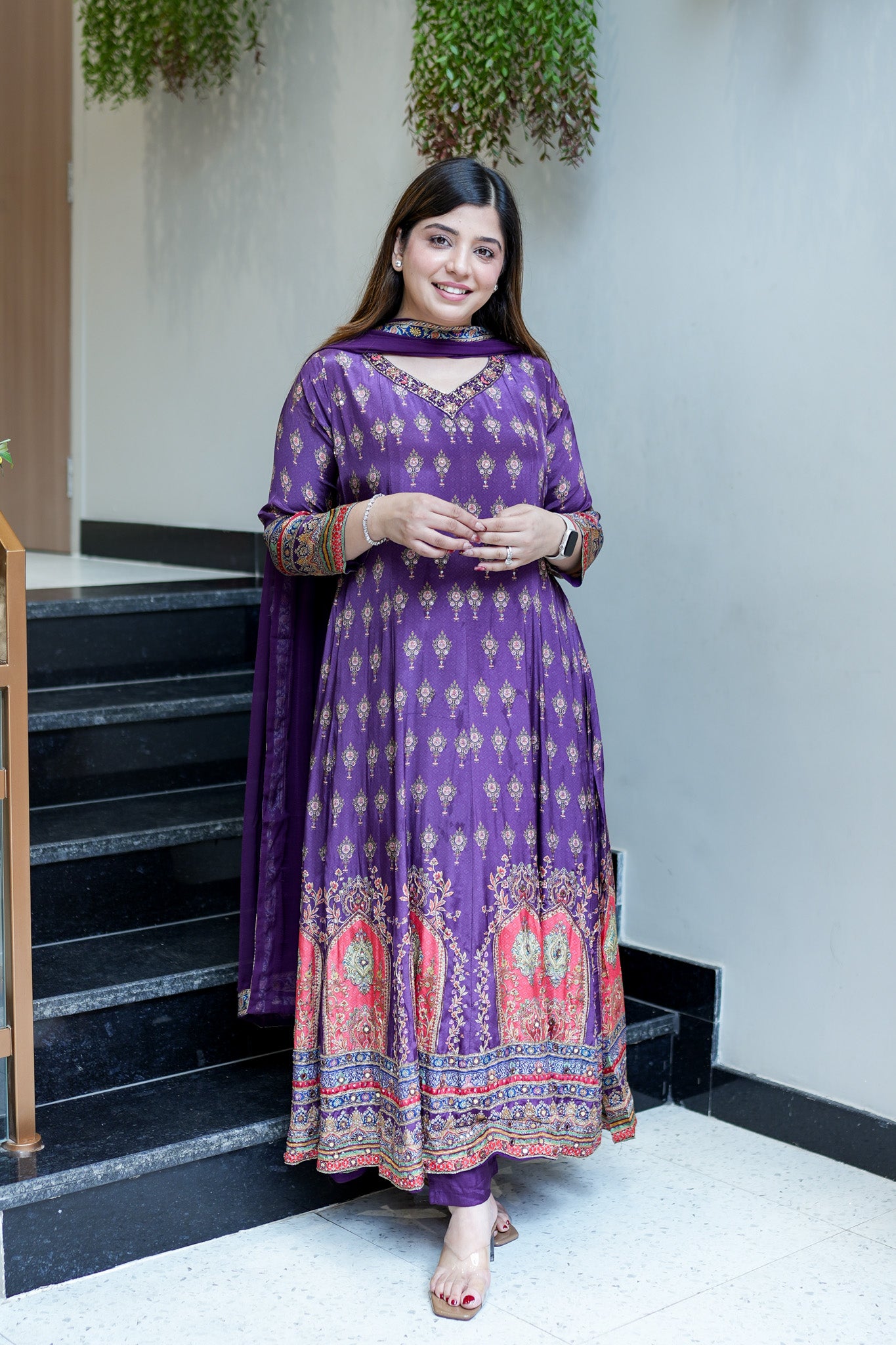 Ryna Digital Print Anarkali Suit Set