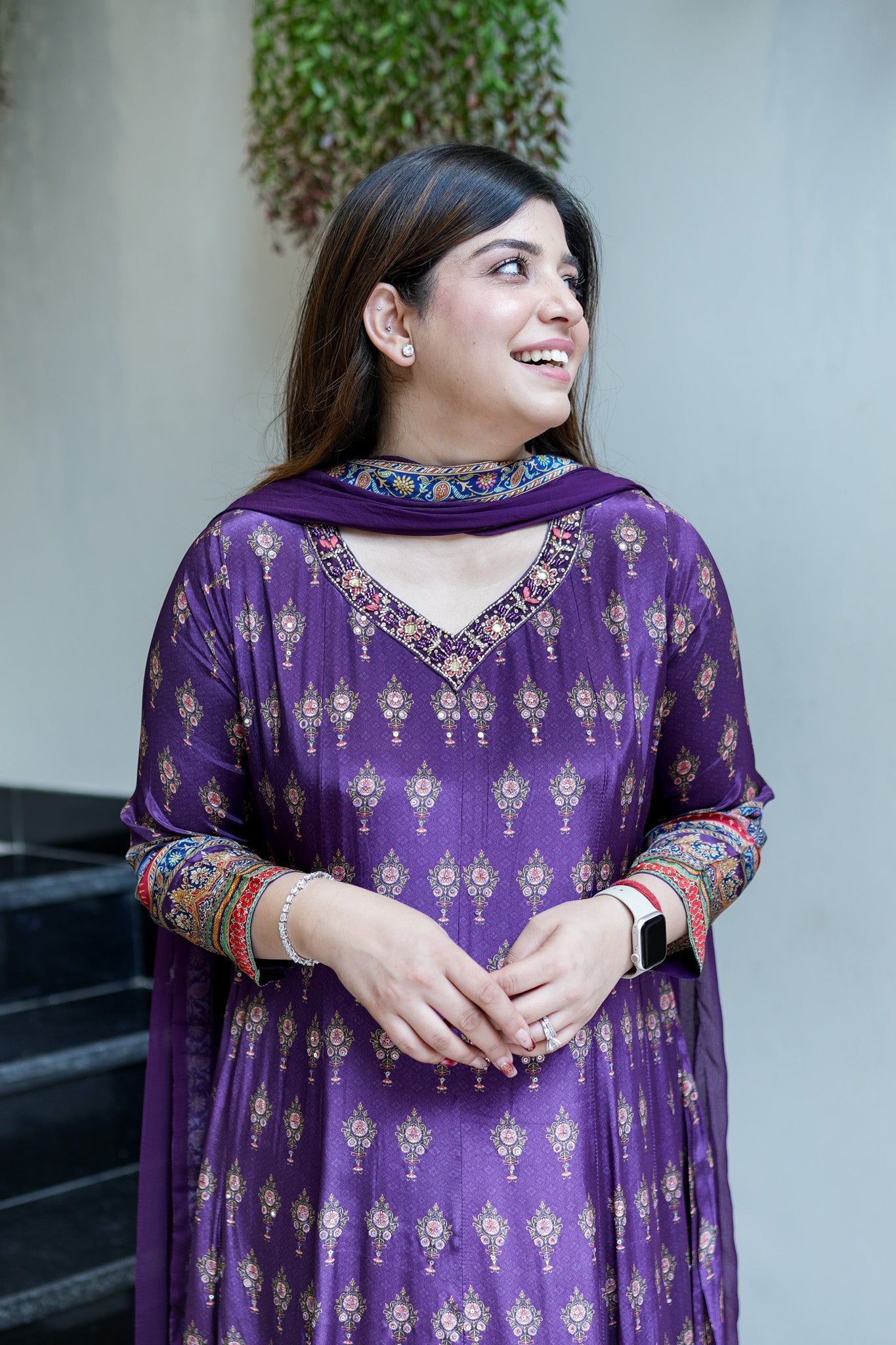 Ryna Digital Print Anarkali Suit Set