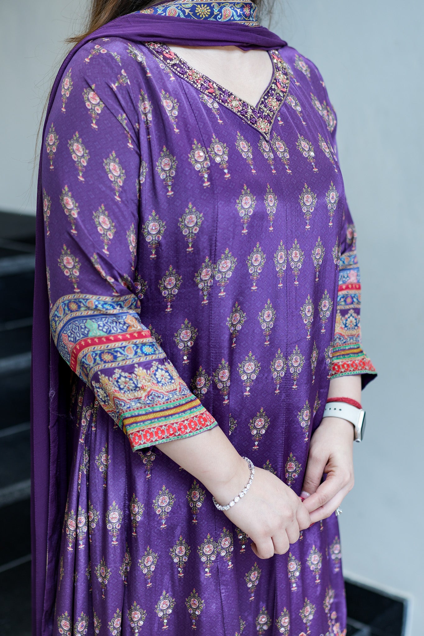 Ryna Digital Print Anarkali Suit Set