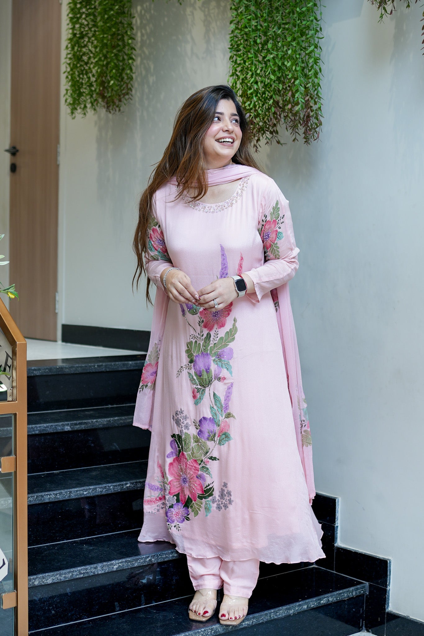 Hania Hand Painted Anarkali Suit Set