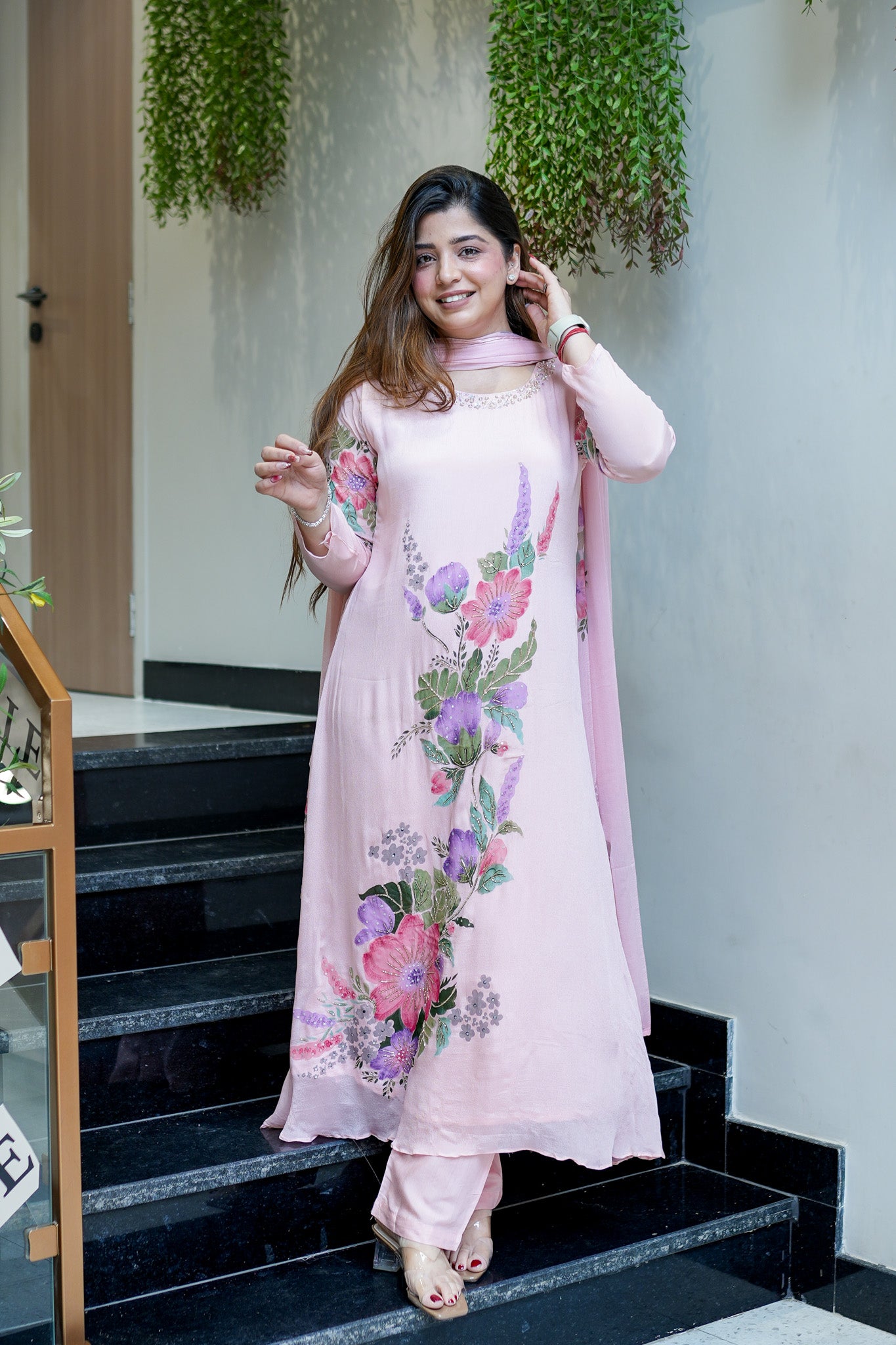Hania Hand Painted Anarkali Suit Set