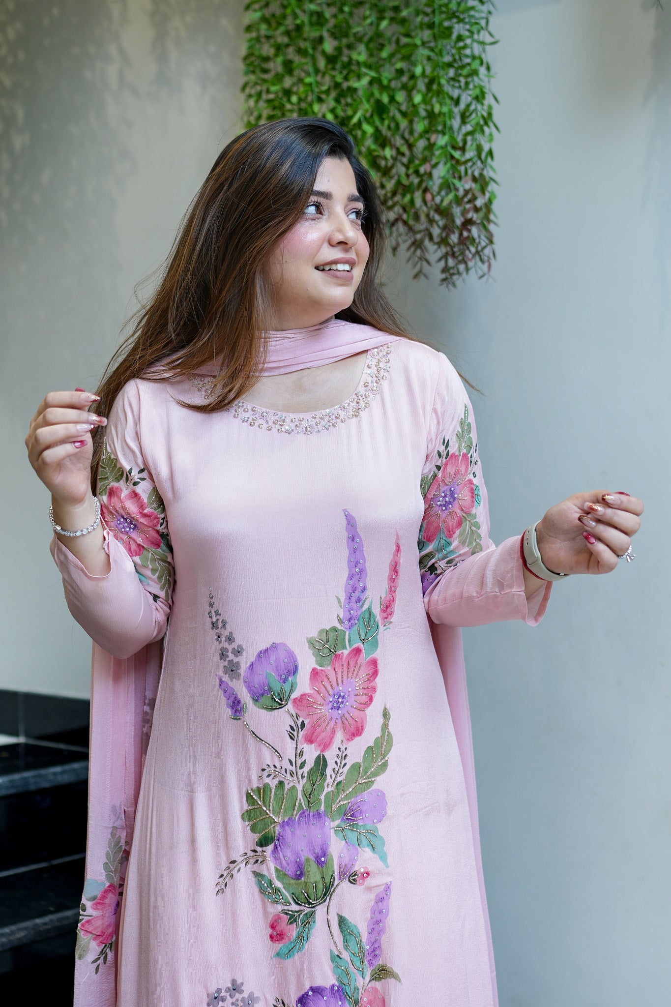 Hania Hand Painted Anarkali Suit Set