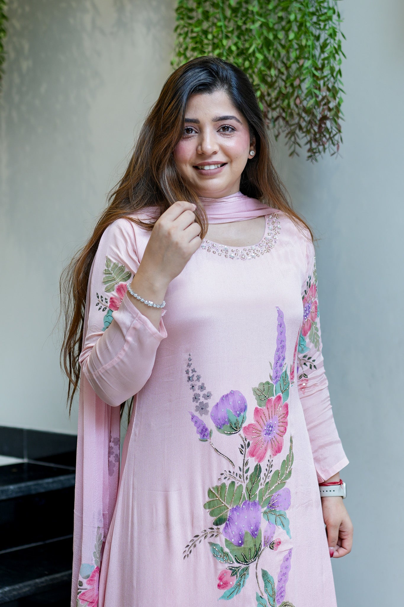 Hania Hand Painted Anarkali Suit Set