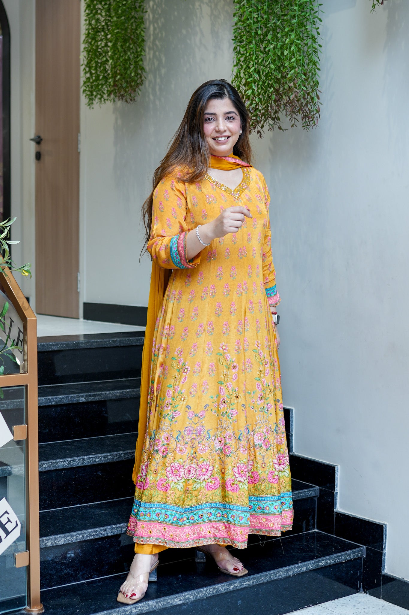 Frizah Digital Print Anarkali Suit Set