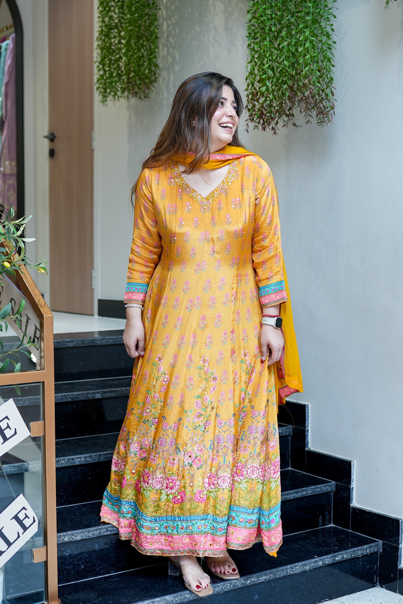 Frizah Digital Print Anarkali Suit Set