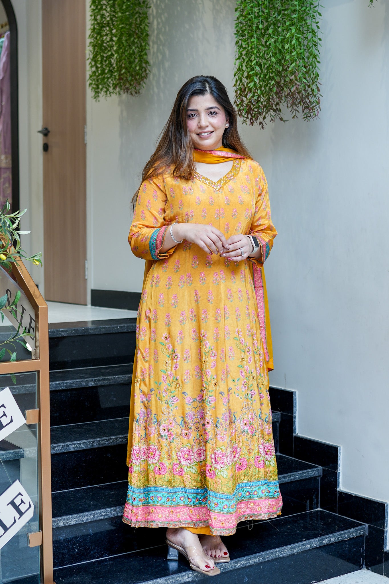 Frizah Digital Print Anarkali Suit Set