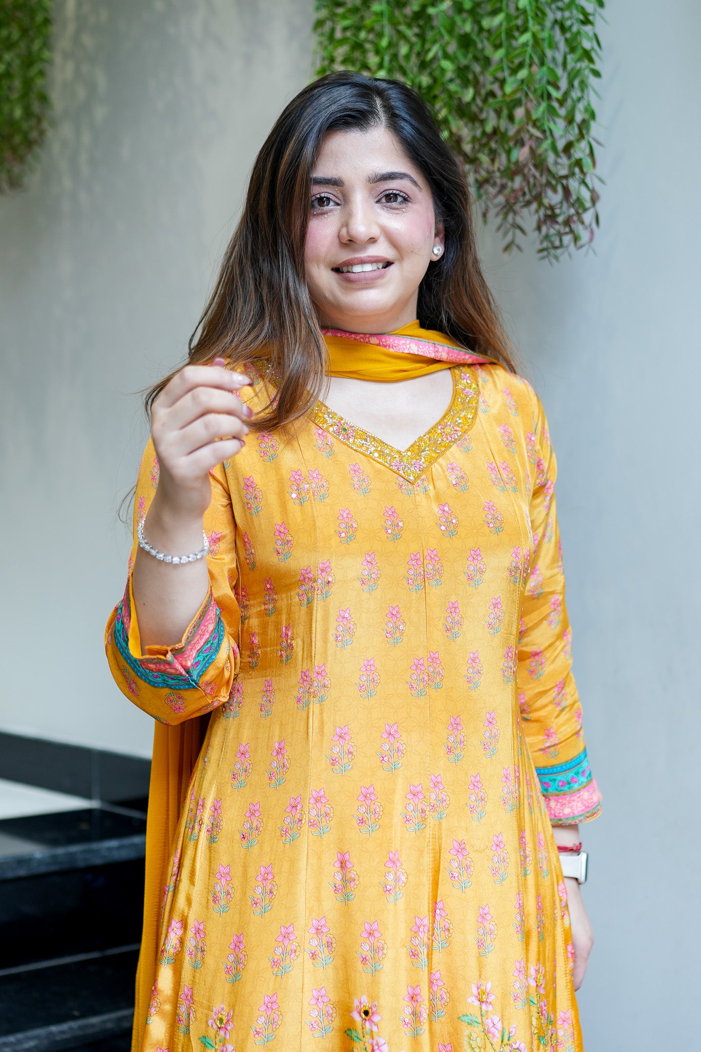 Frizah Digital Print Anarkali Suit Set