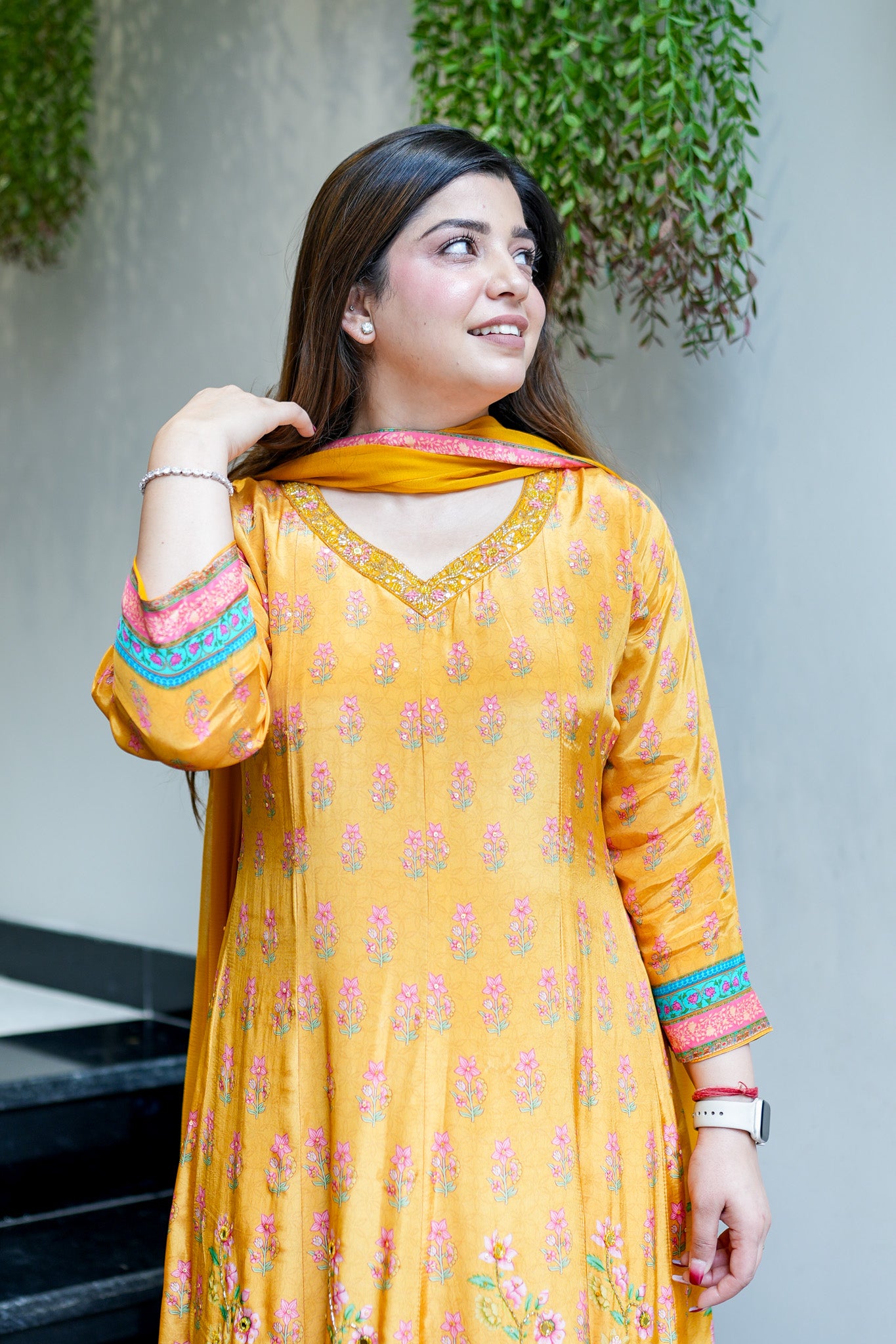 Frizah Digital Print Anarkali Suit Set