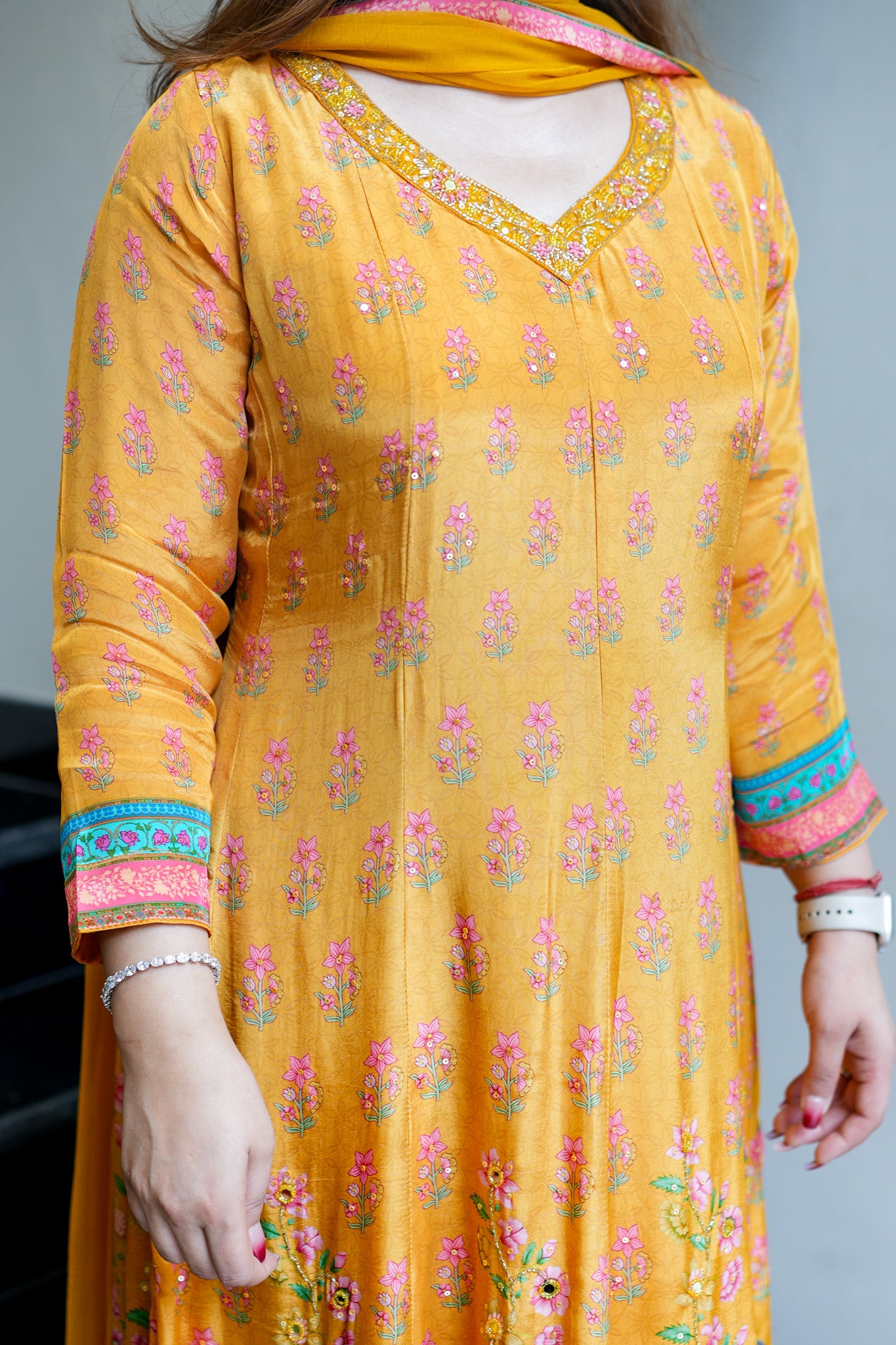 Frizah Digital Print Anarkali Suit Set