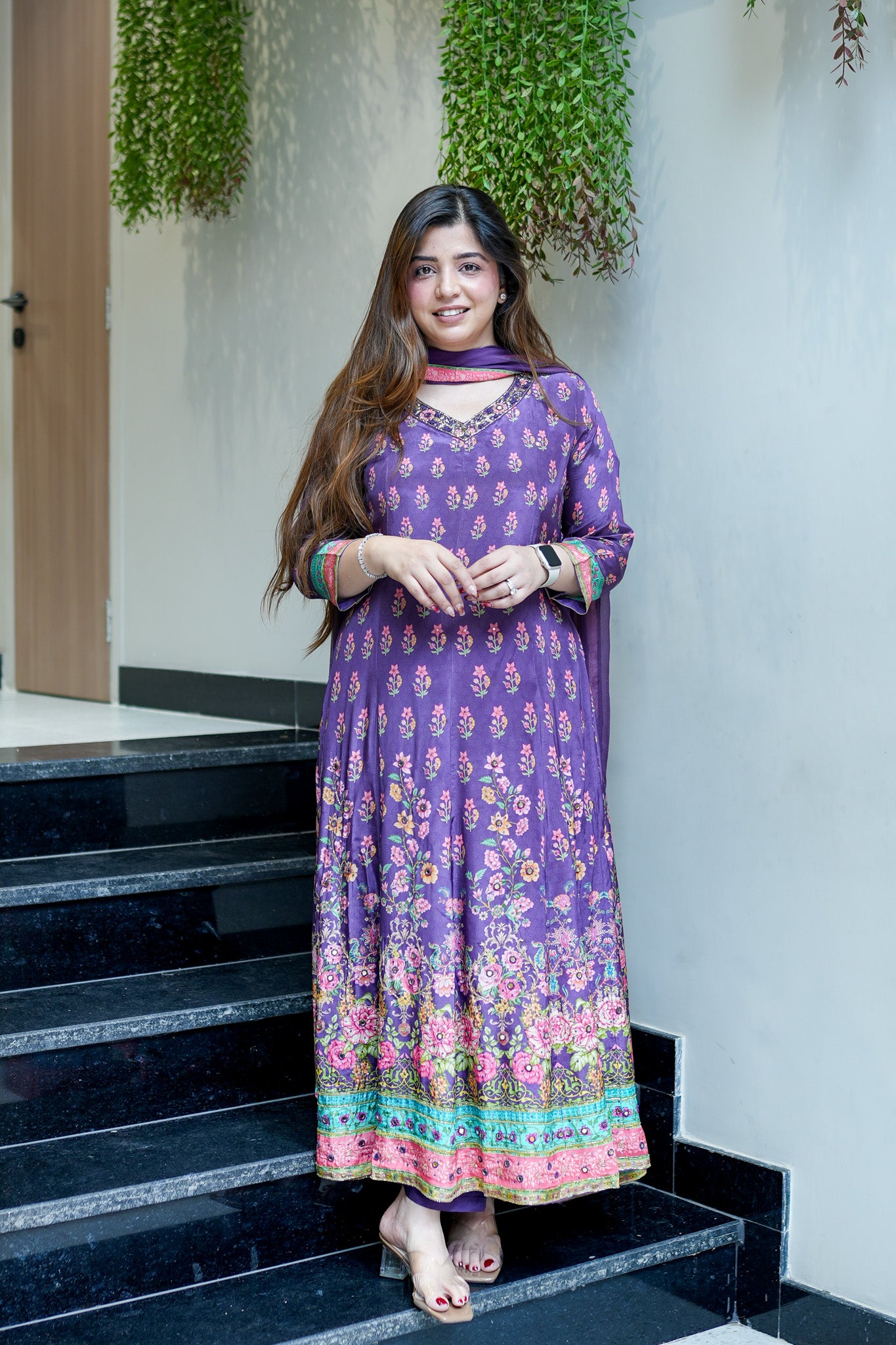 Frizah Digital Print Anarkali Suit Set