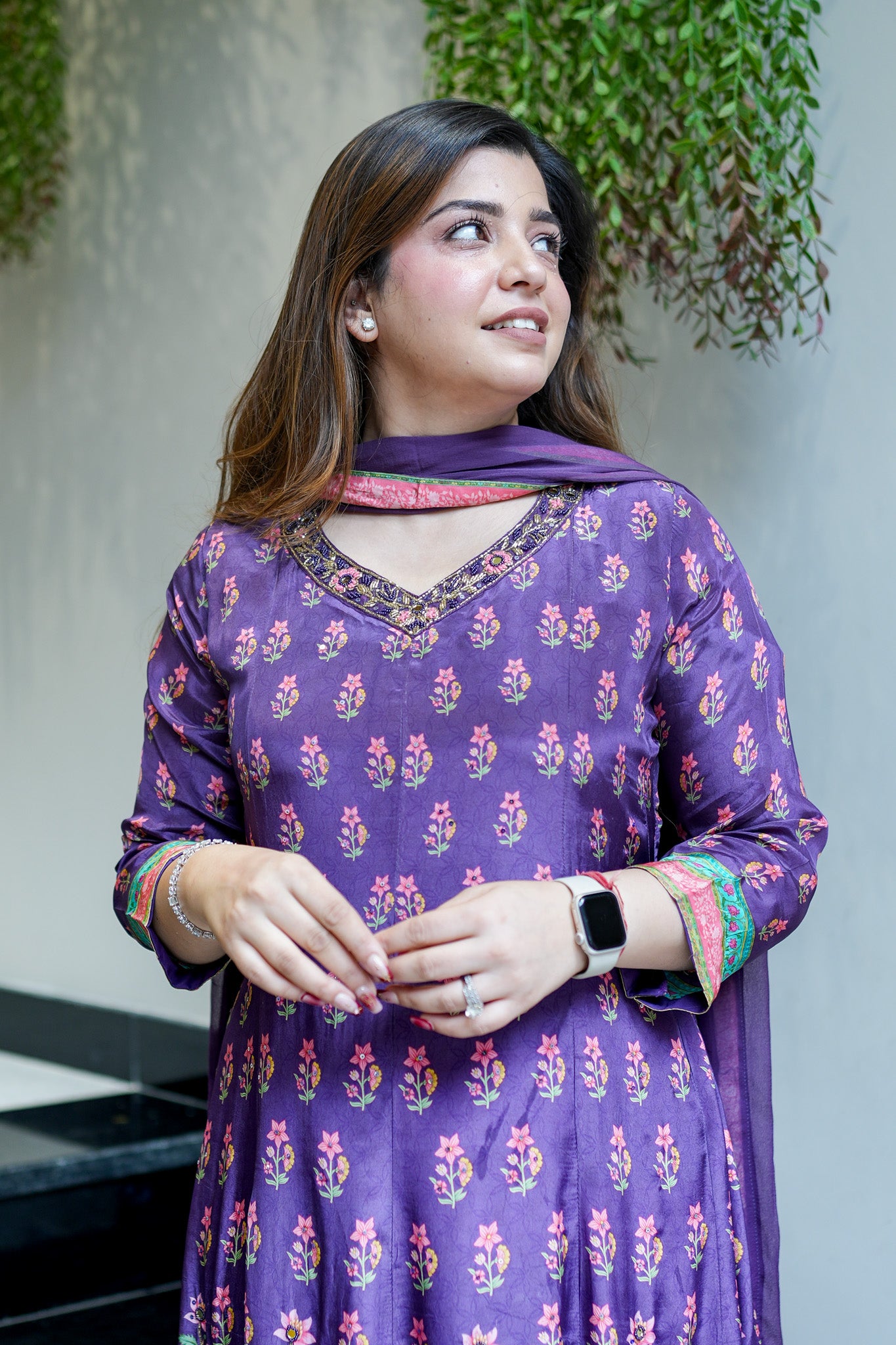 Frizah Digital Print Anarkali Suit Set