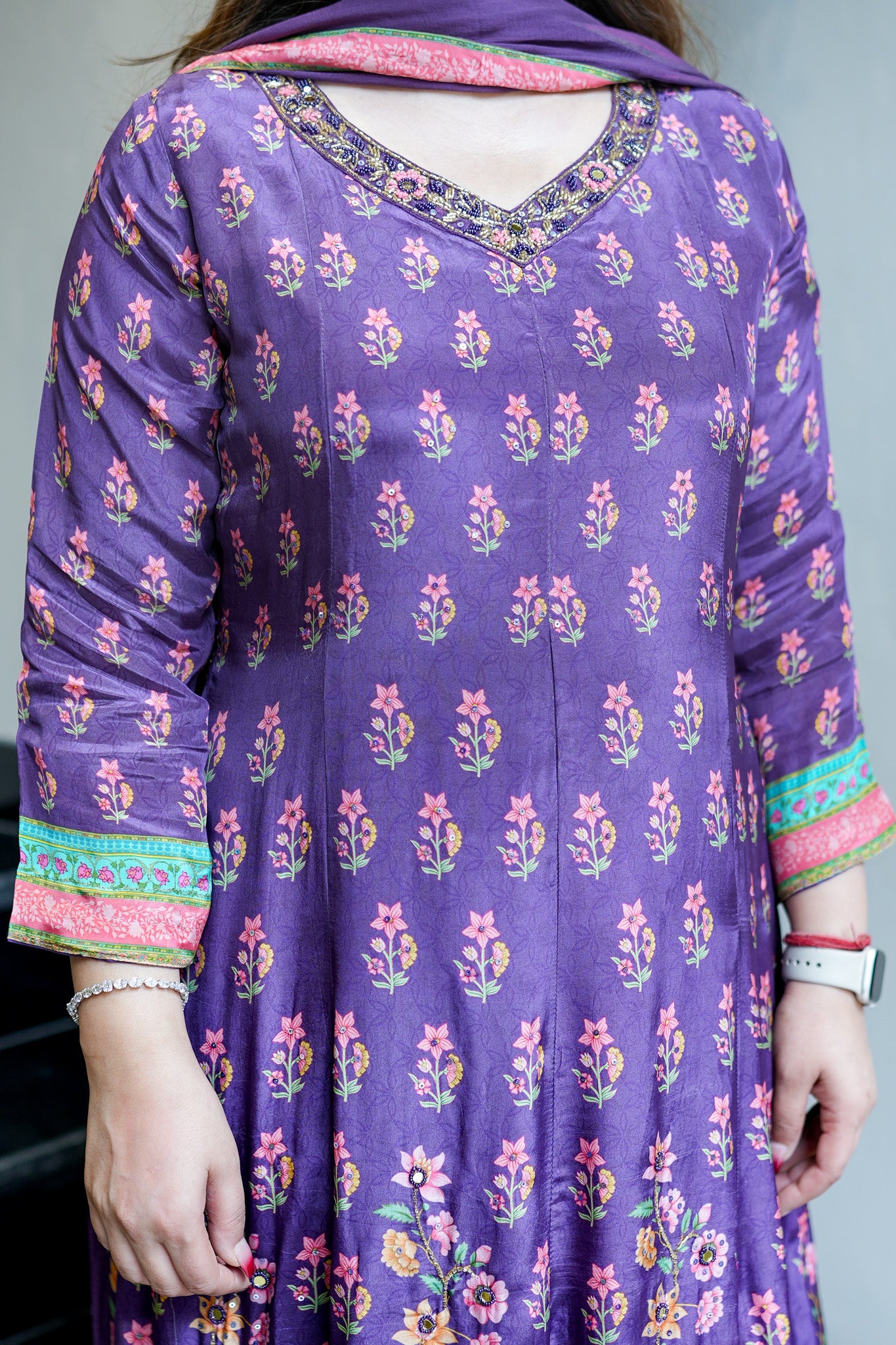 Frizah Digital Print Anarkali Suit Set