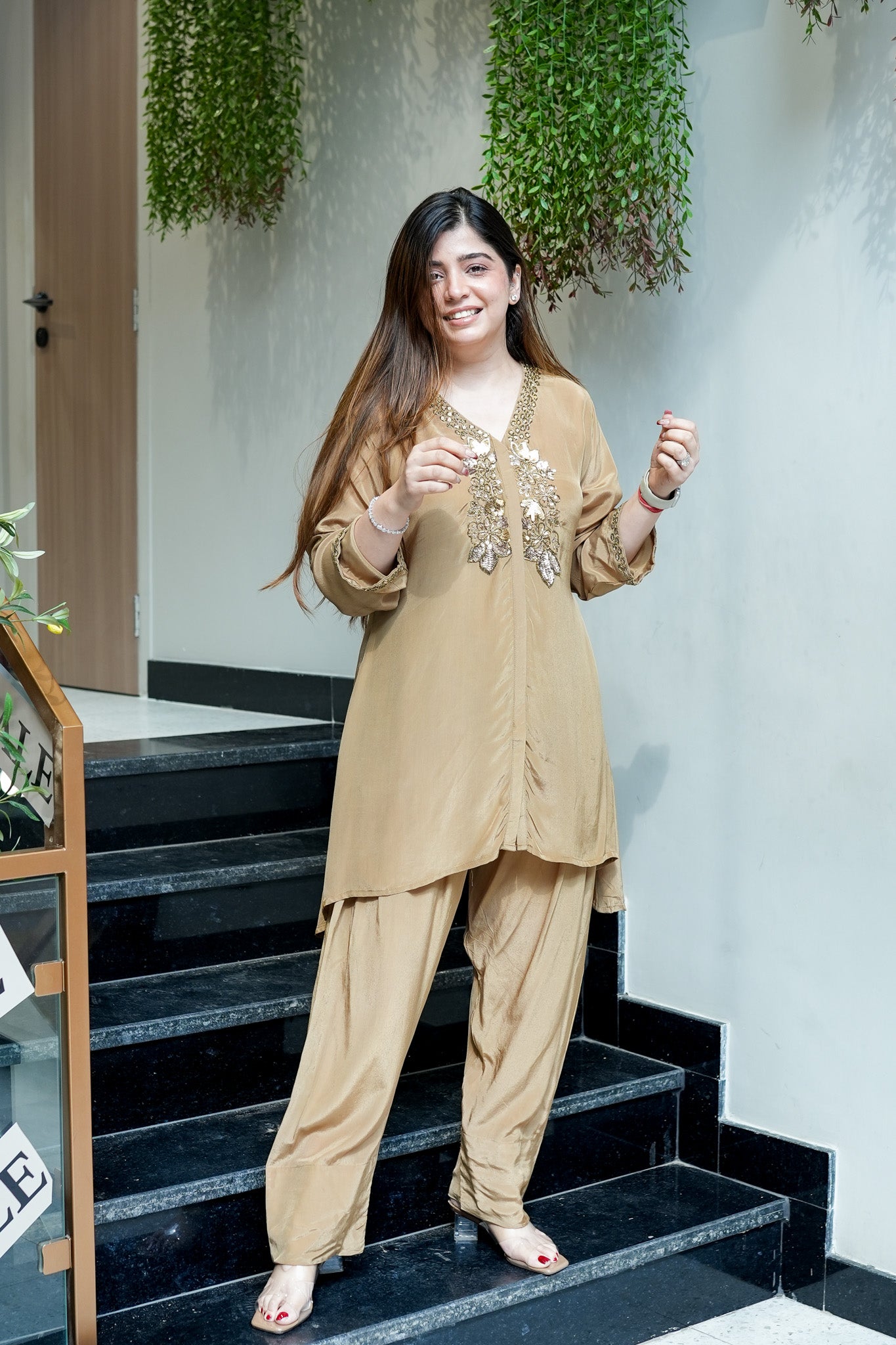 Reefa Embroidered Co ord Set