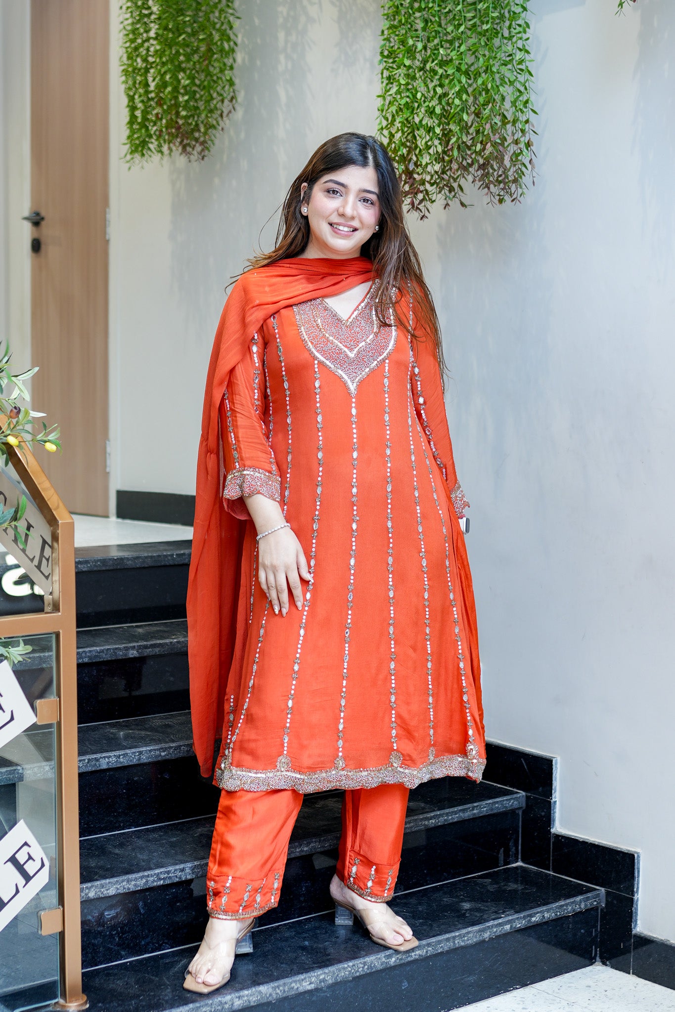 Fanah Hand Embroidered Anarkali Suit Set