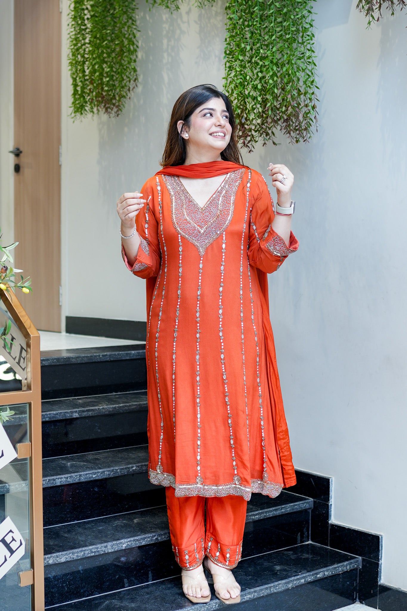 Fanah Hand Embroidered Anarkali Suit Set