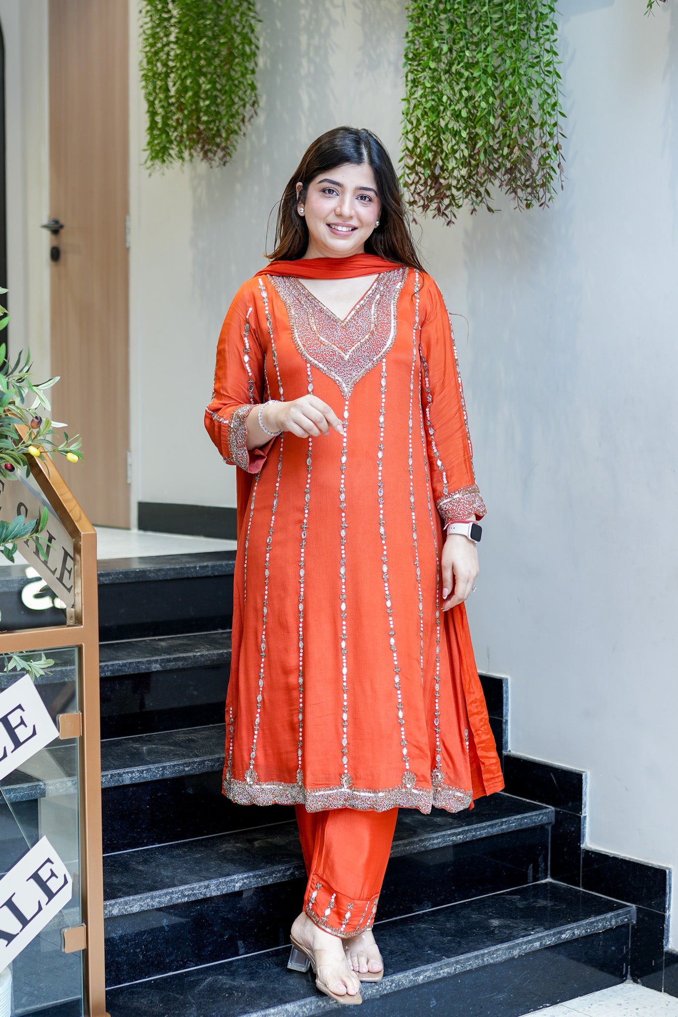 Fanah Hand Embroidered Anarkali Suit Set