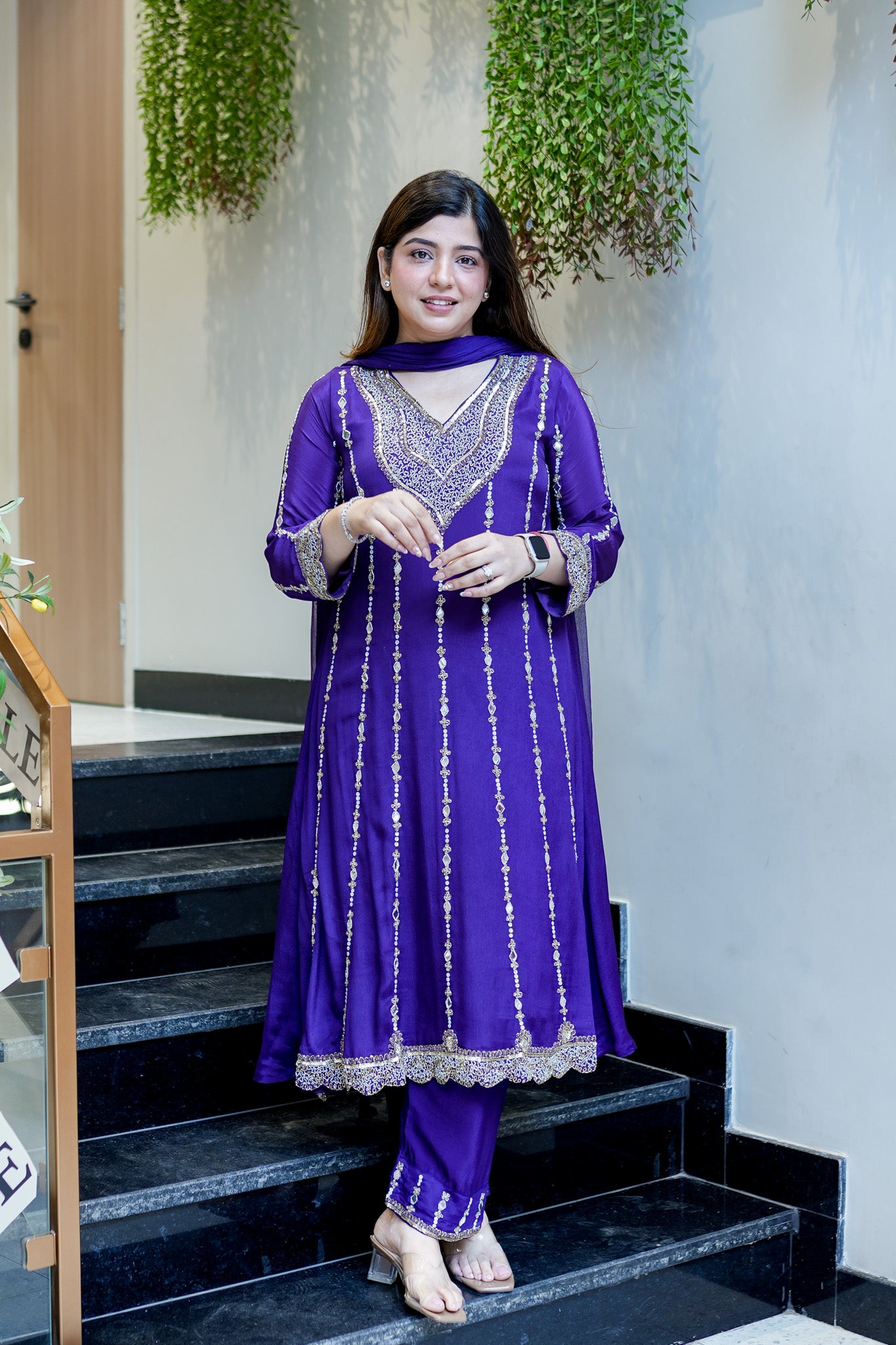 Fanah Hand Embroidered Anarkali Suit Set