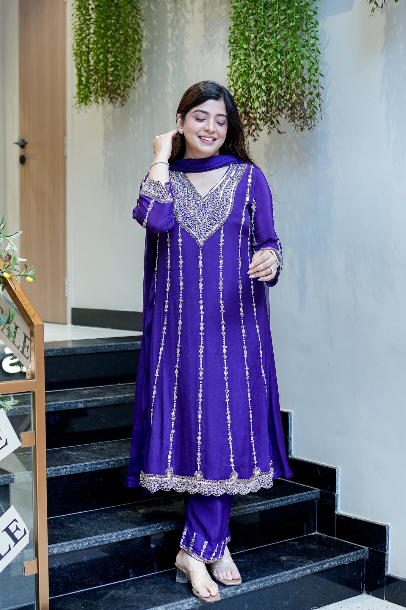 Fanah Hand Embroidered Anarkali Suit Set