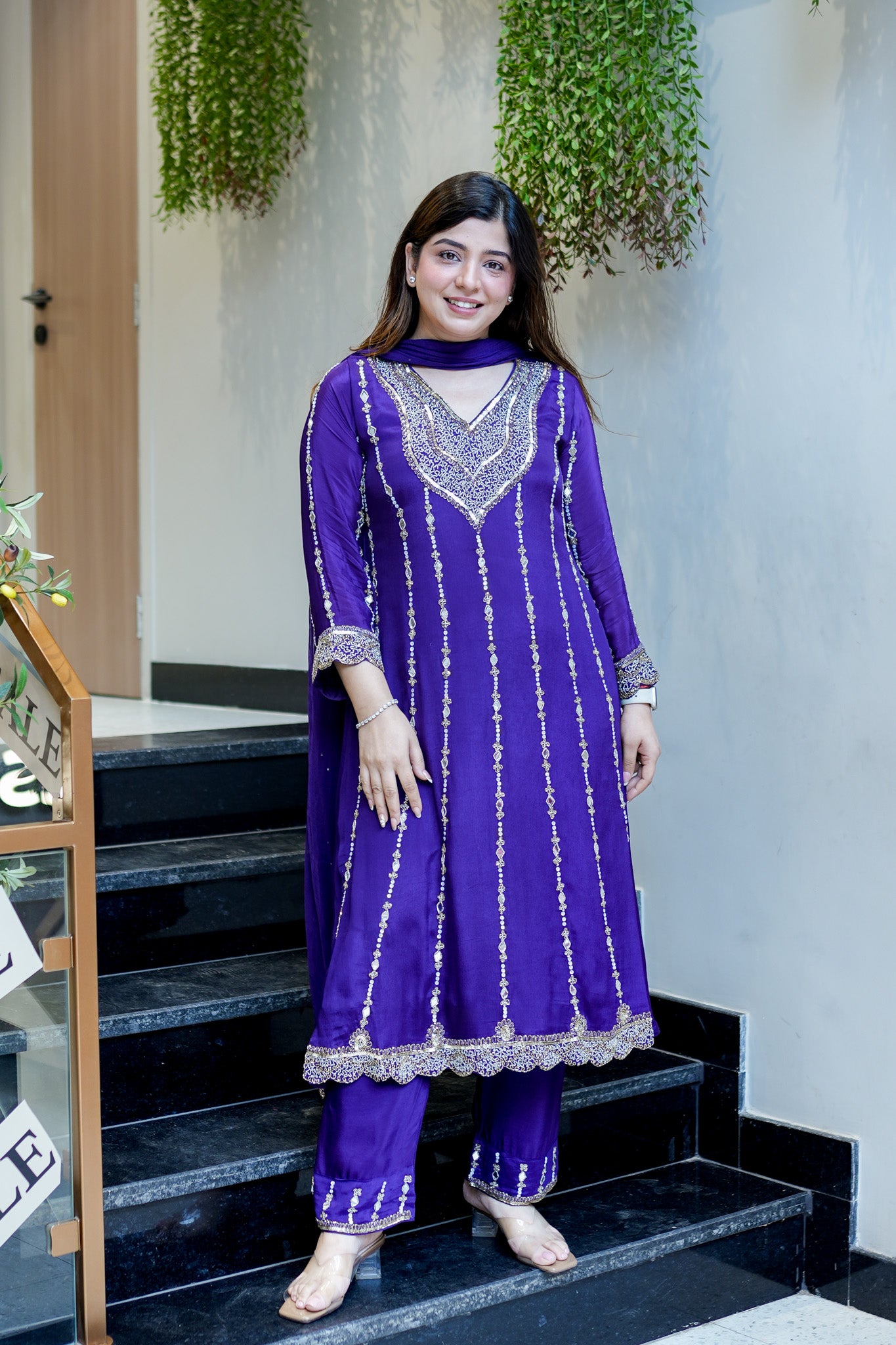 Fanah Hand Embroidered Anarkali Suit Set