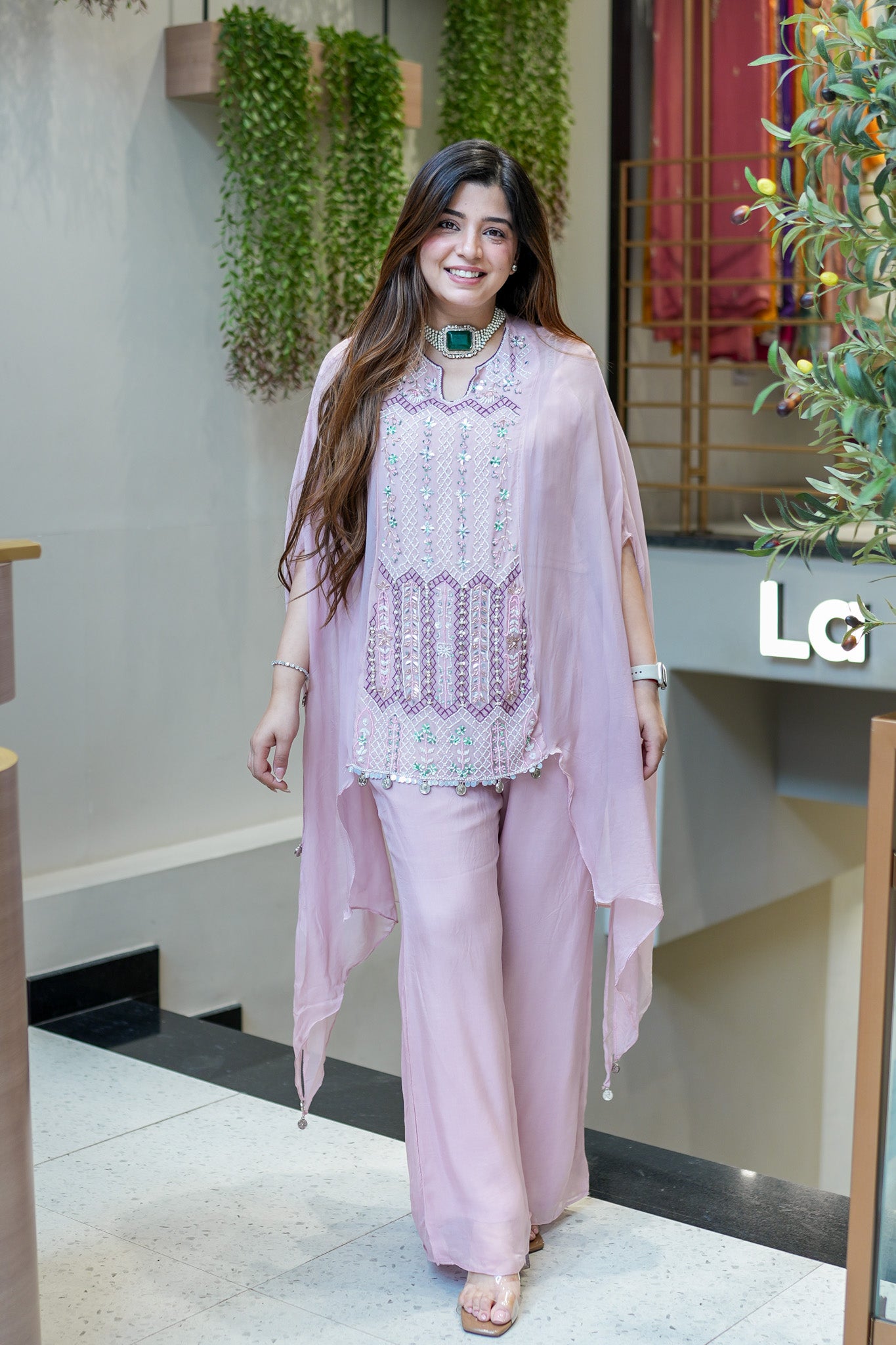 Vrinda Hand Embroidered Three Piece Set