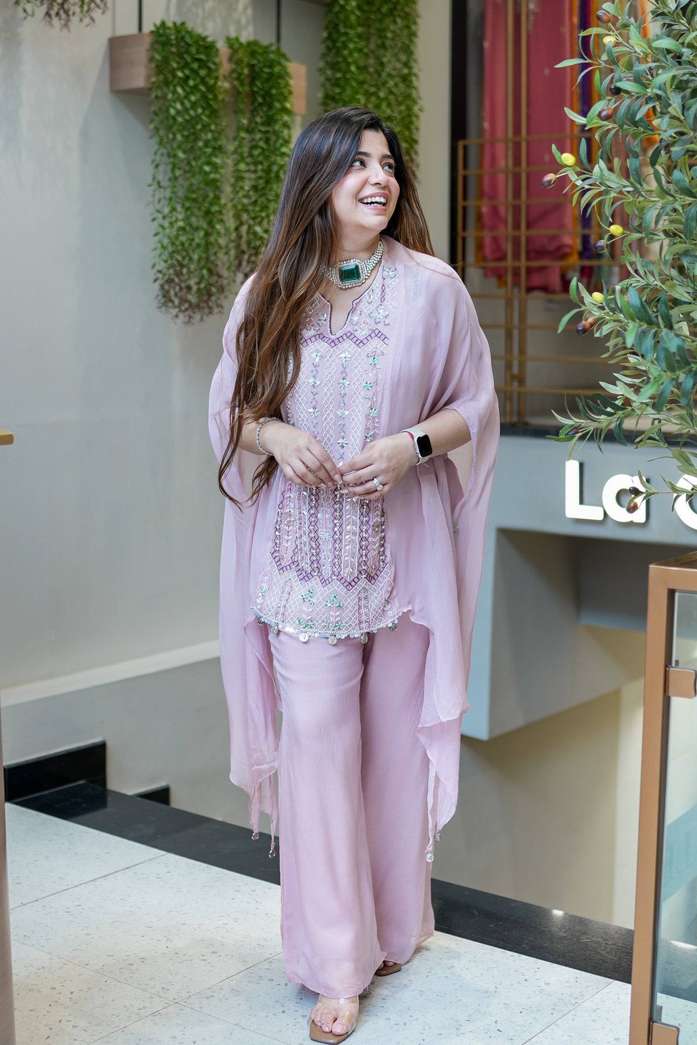 Vrinda Hand Embroidered Three Piece Set