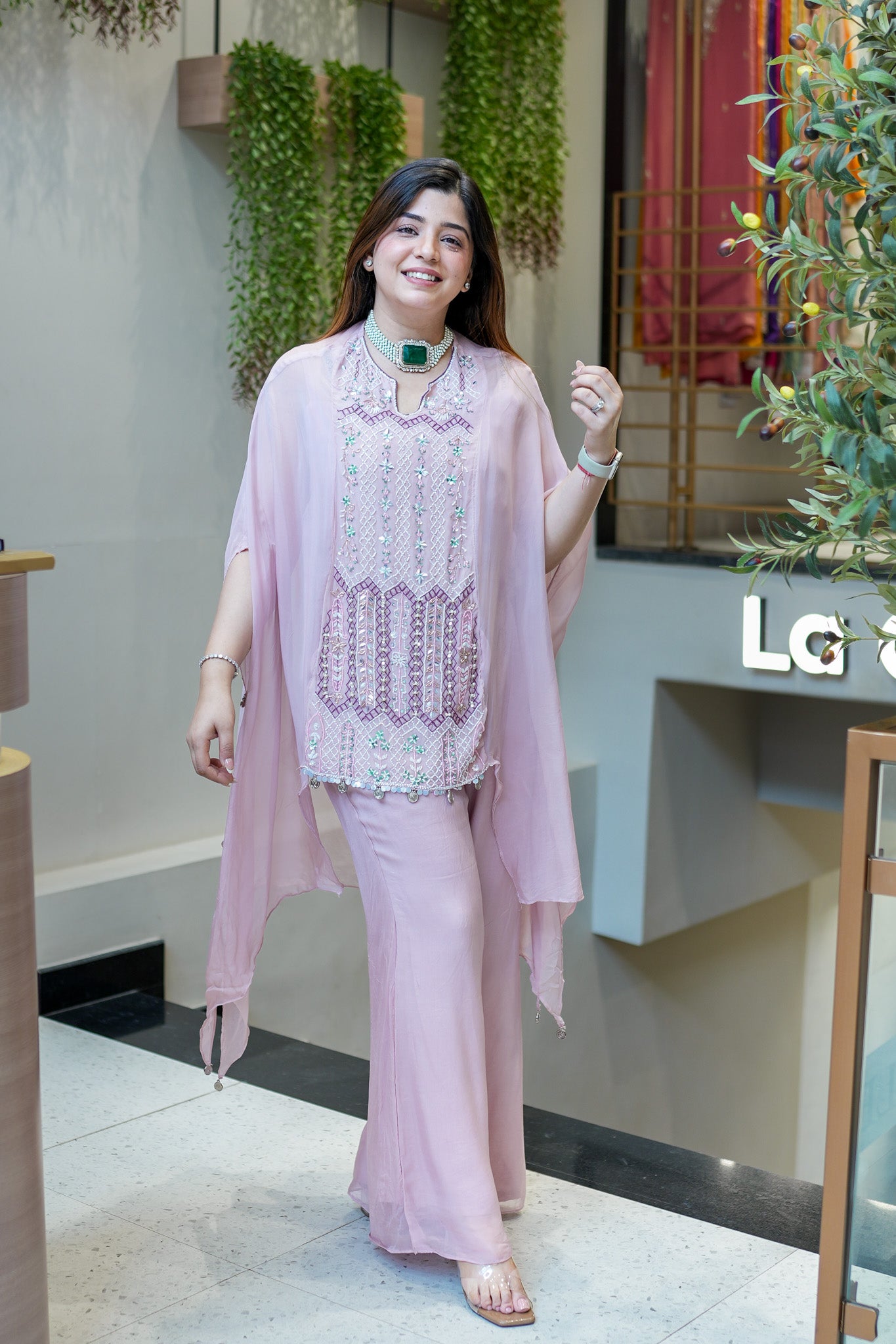 Vrinda Hand Embroidered Three Piece Set