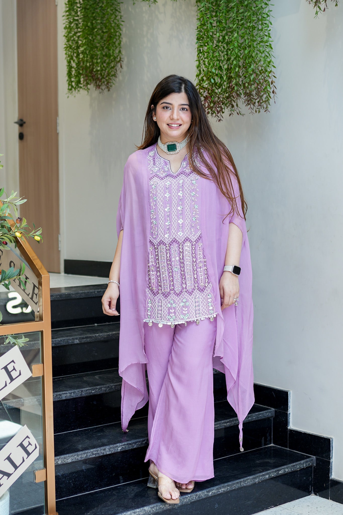 Vrinda Hand Embroidered Three Piece Set